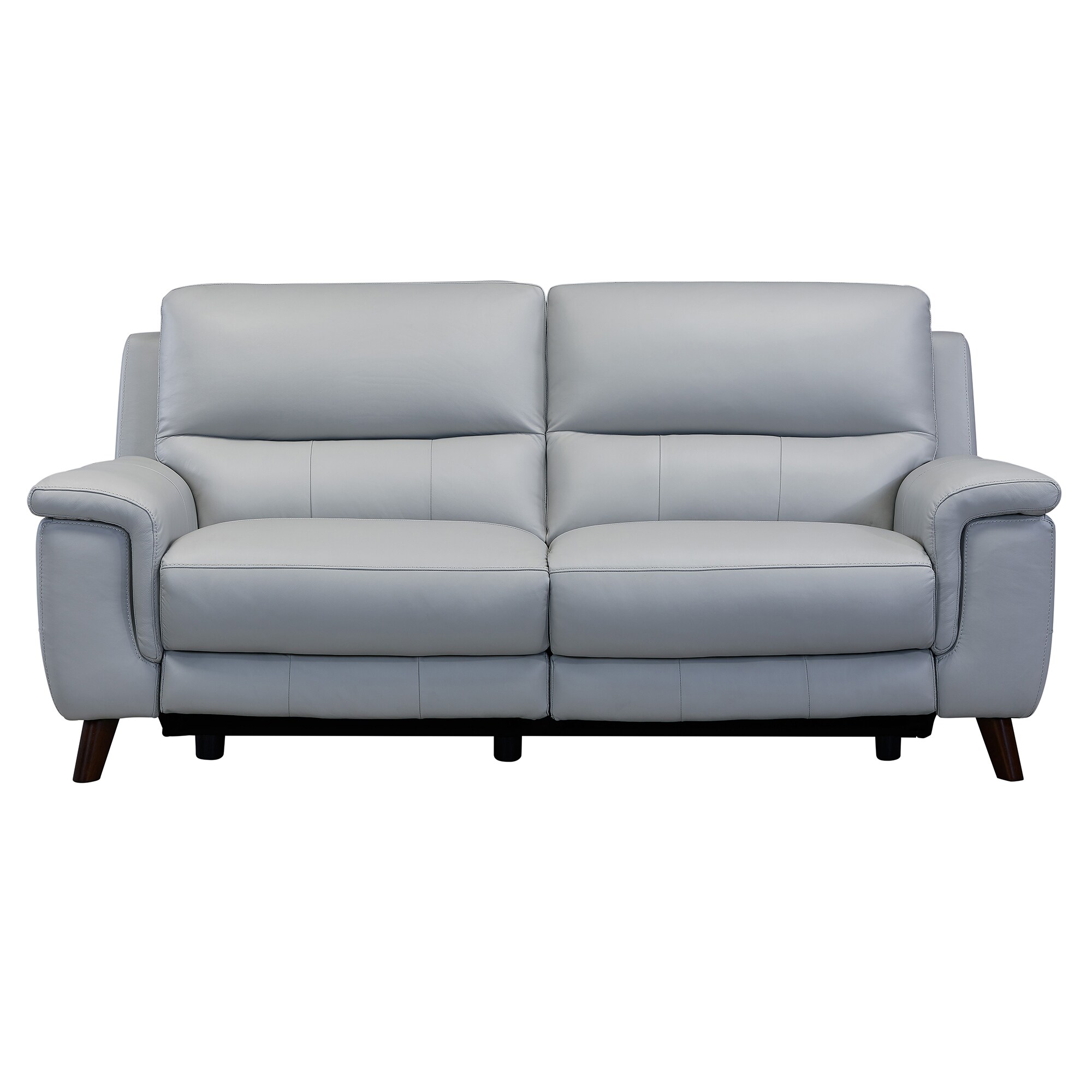 Armen Living Lizette 78 In Modern Dove Grey Genuine Leather 3 Seater Reclining Sofa The Couches Sofas Loveseats Department At Lowes Com