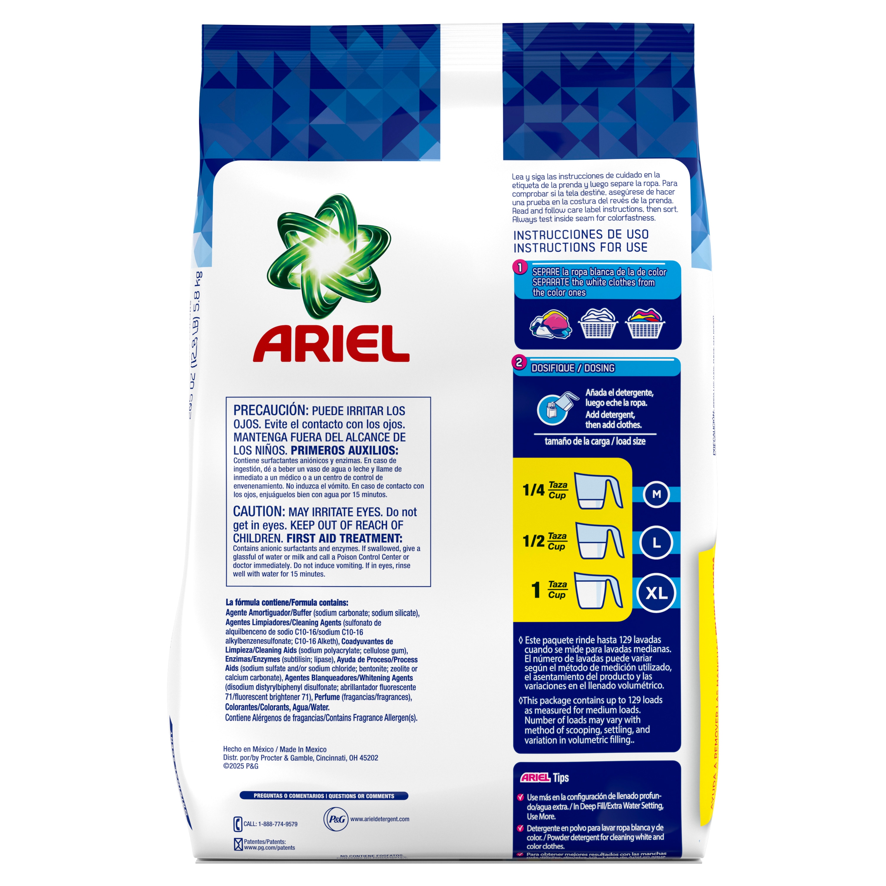 ARIEL Original HE Laundry Detergent 129 Loads 205 -oz in the