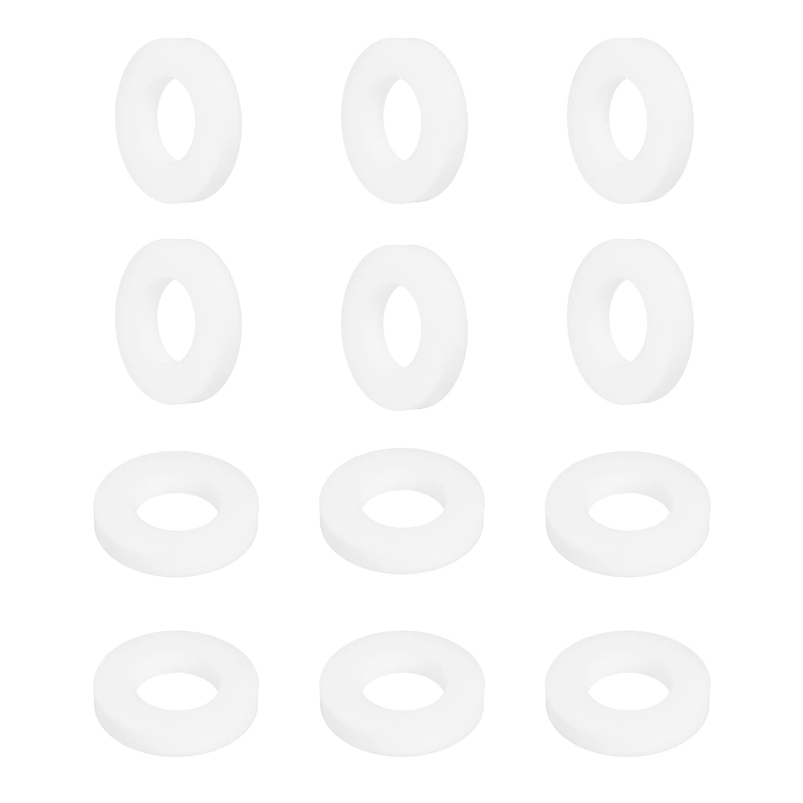 Unique Bargains - PTFE Flat Washers 12Pack 19mm OD 10mm ID 3mm Thick Sealing Spacer Gasket Ring f...