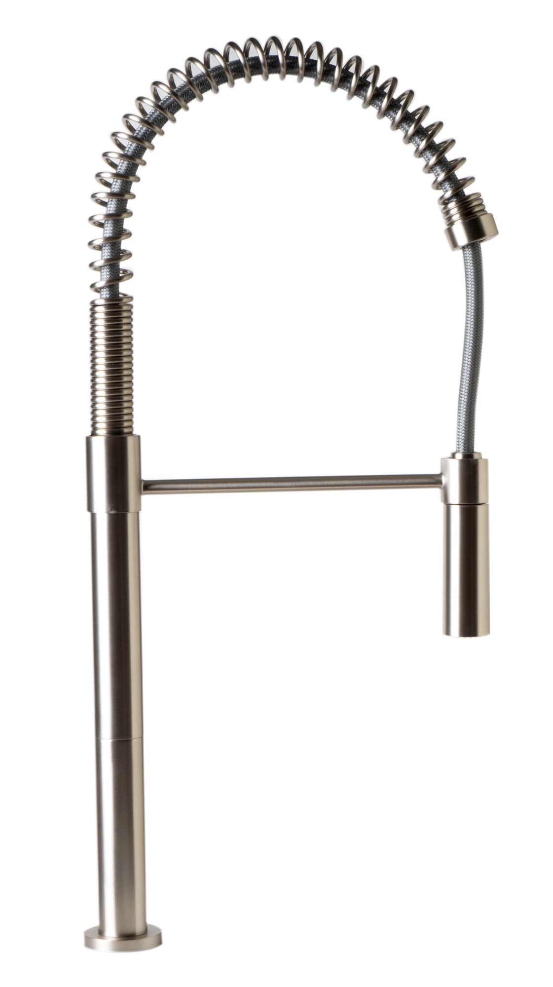Brushed Nickel Commercial Spring Kitchen Faucet with Pull-out Spray