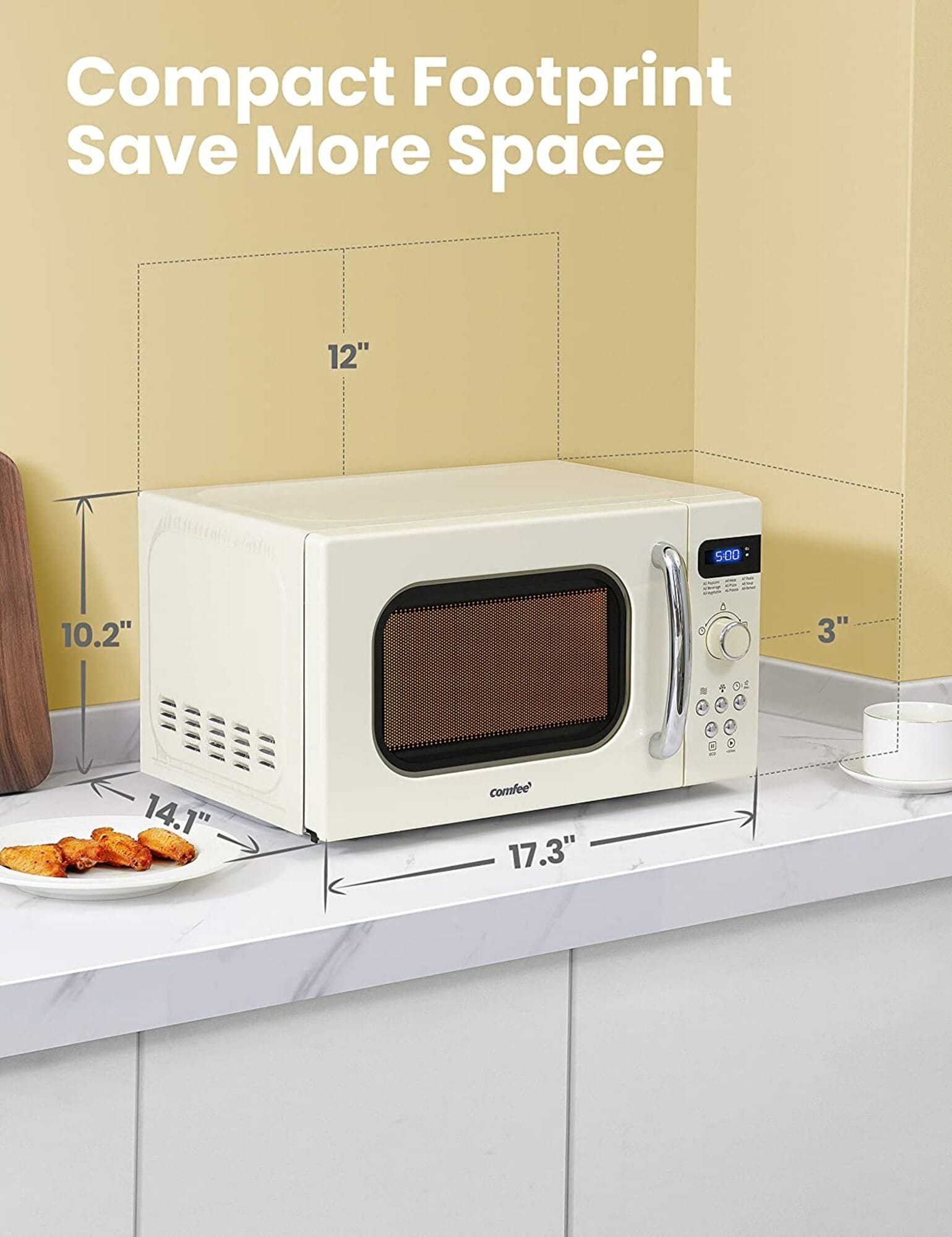 Comfee 20L Microwave Oven 700W Countertop Kitchen Cooker Black 1EA