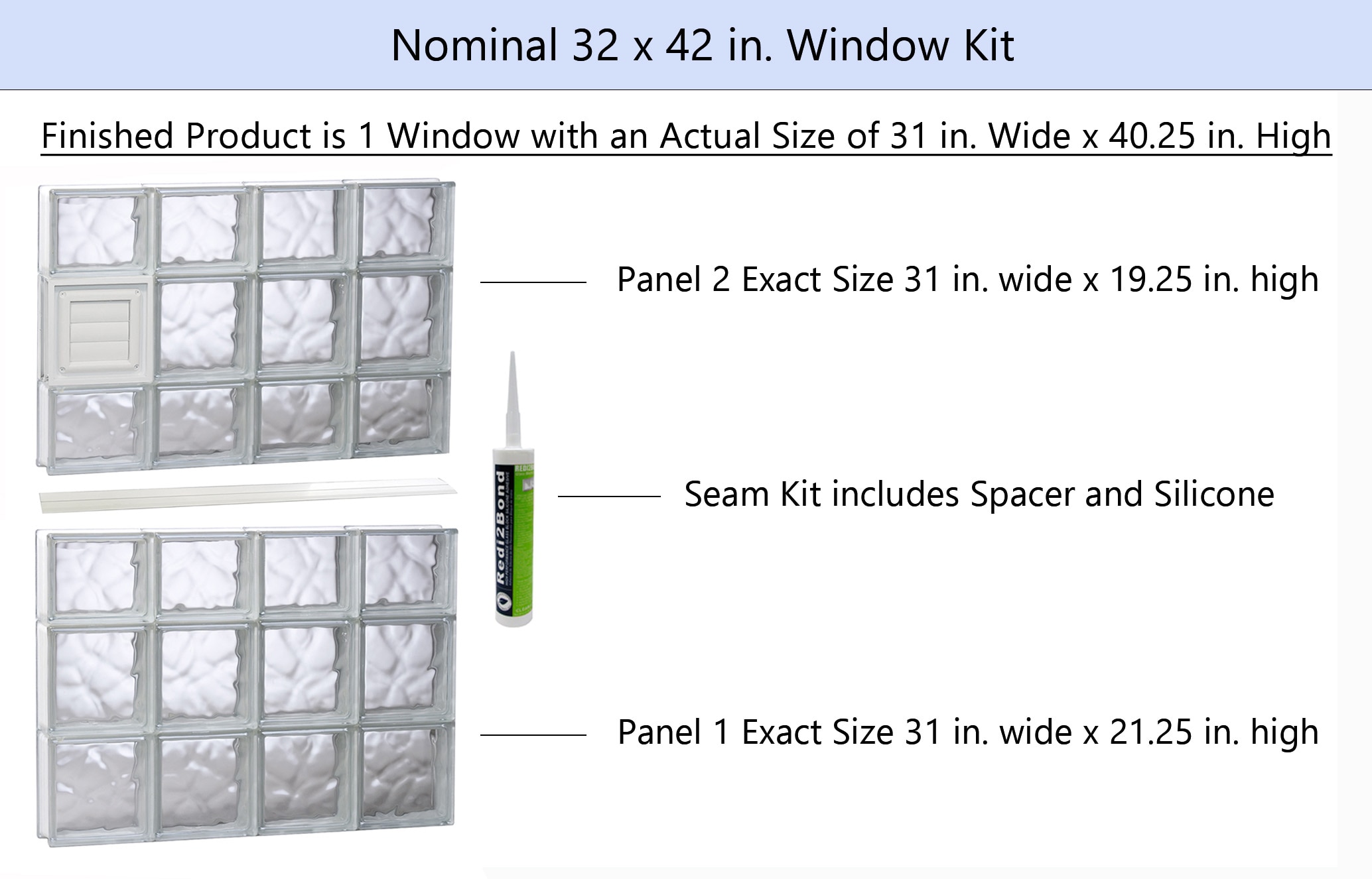 REDI2SET D3242DC Glass-Block-Windows - View #2
