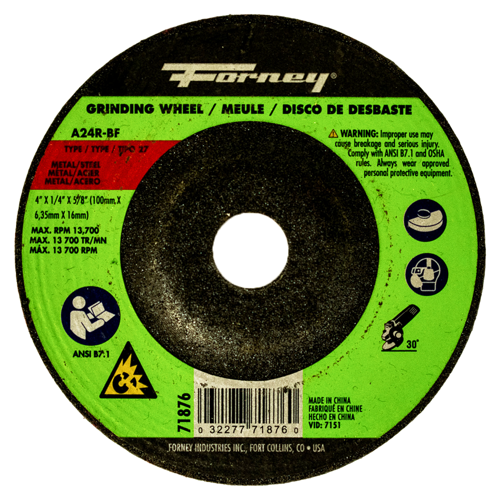 Forney 71876 Grinding Wheel 4-Inches Aluminum oxide Grinding wheel