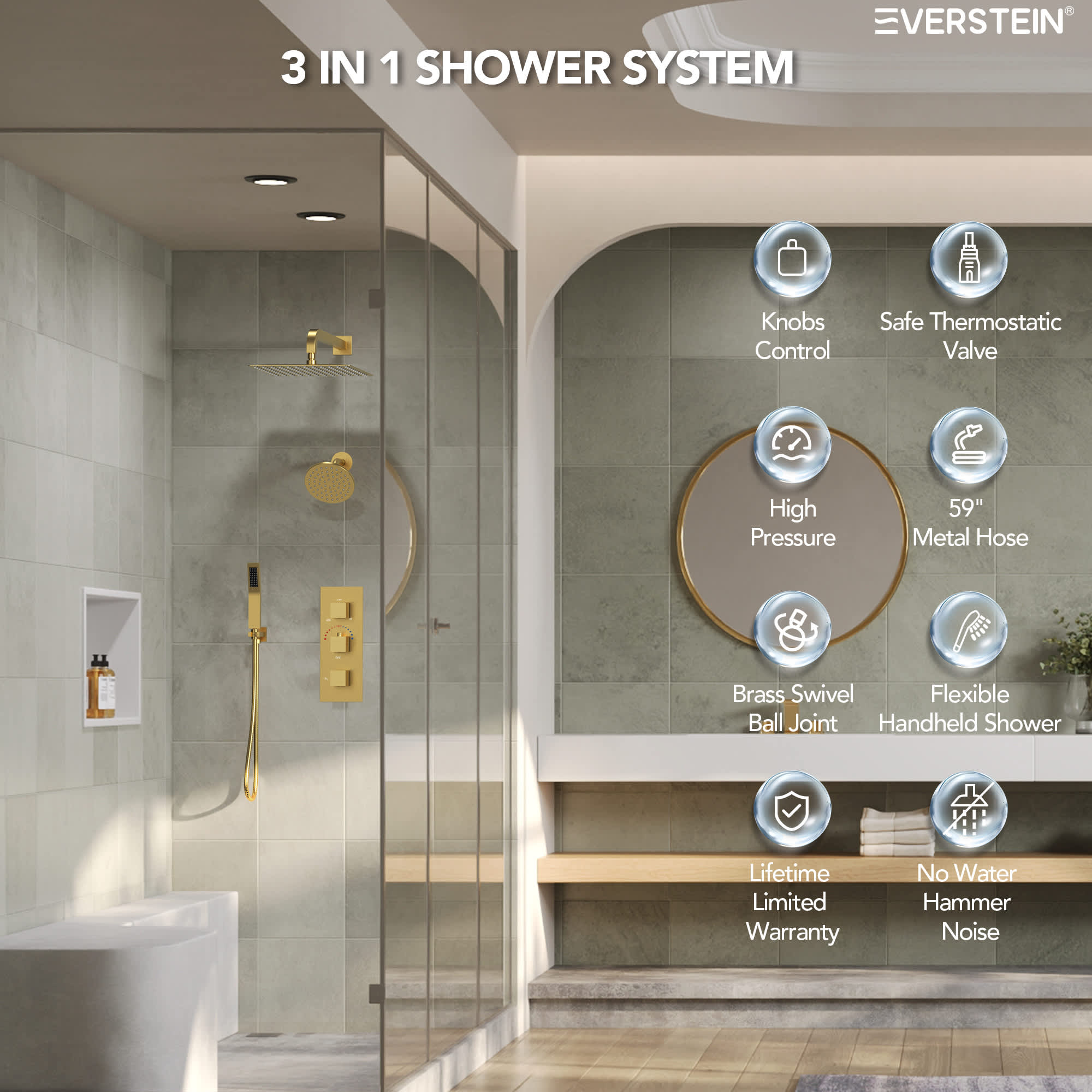 EVERSTEIN SFS-1065-GD12 Tub-Shower-Faucets - View #2