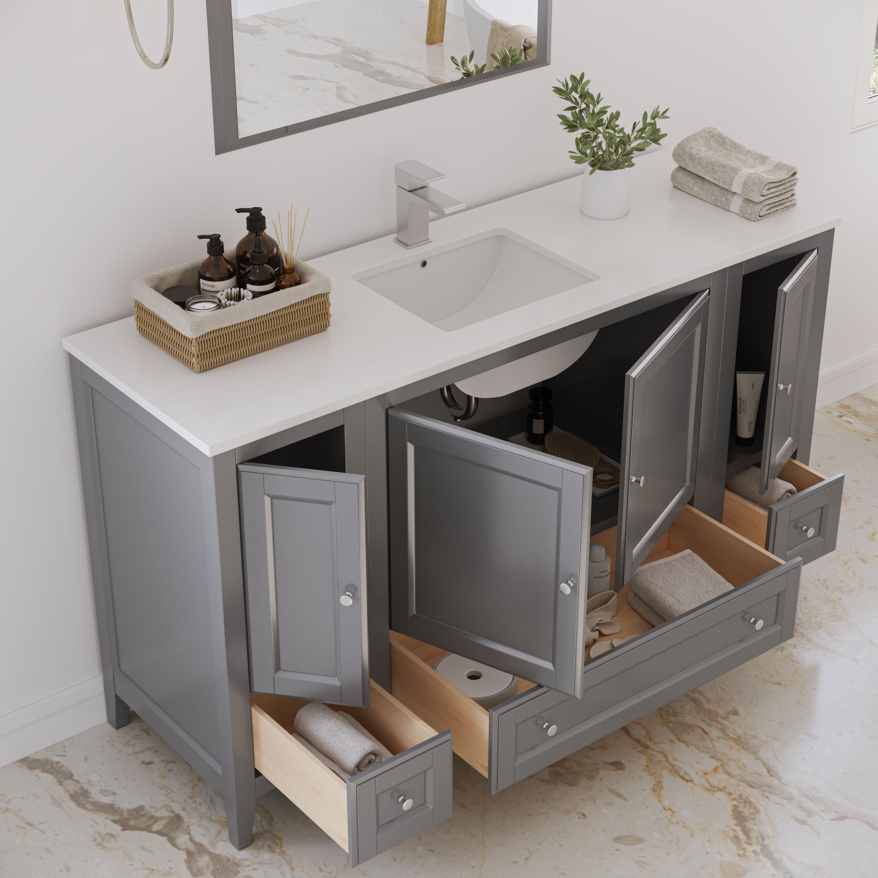 Fresca FVN20-123612GR Bath-Vanity-Combo - View #3