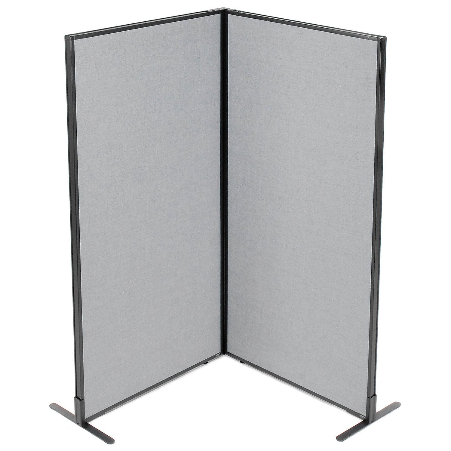 Global Industrial 695029GY 36-14-inW x 72-inH Freestanding 2-Panel Corner Room Divider Gray
