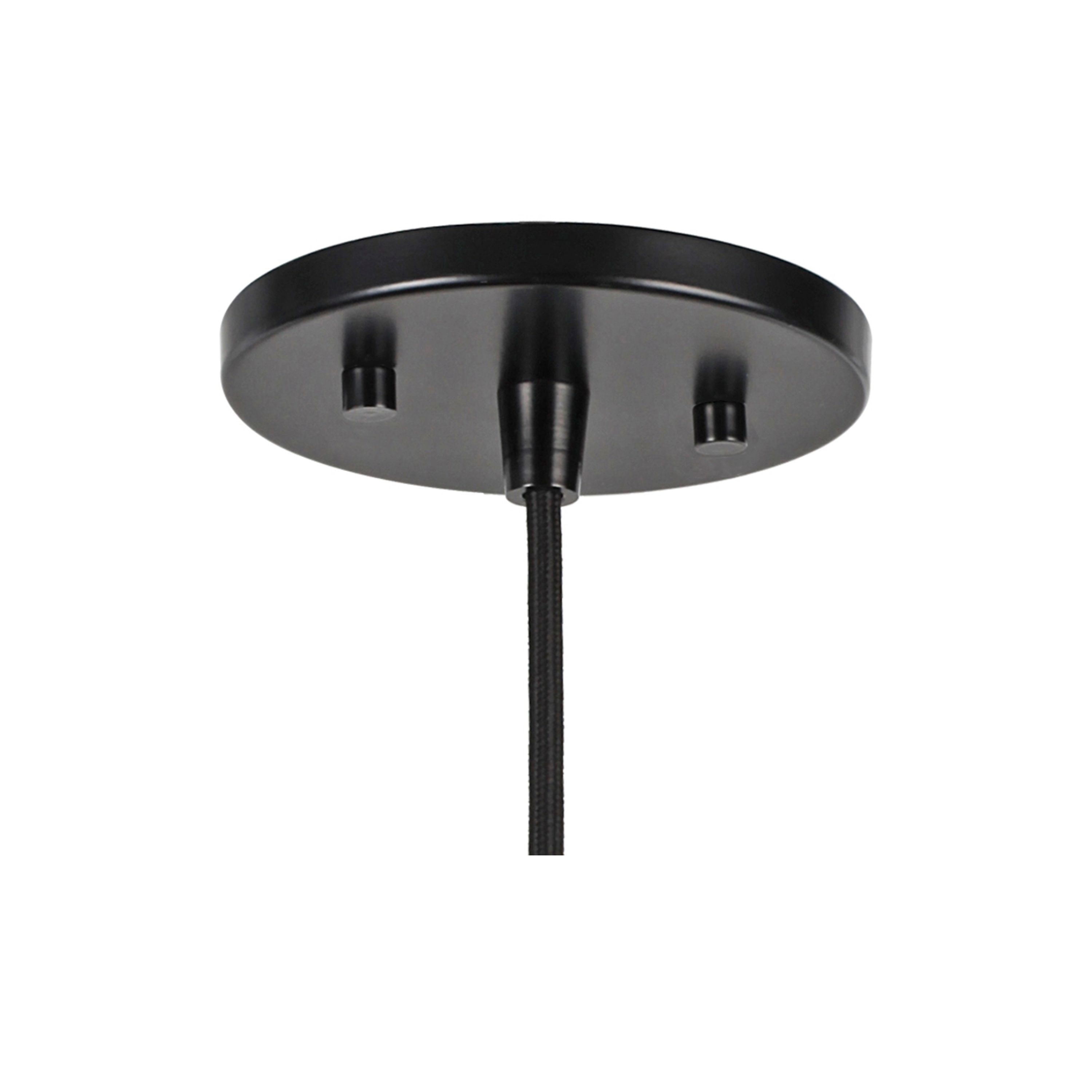 Matte Black and Orange Drum Pendant Light with Adjustable Cord