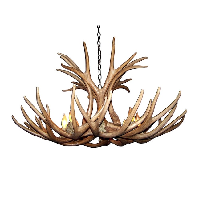 Canadian Antler Design 9-Light Brown Traditional Dry Rated Chandelier ...