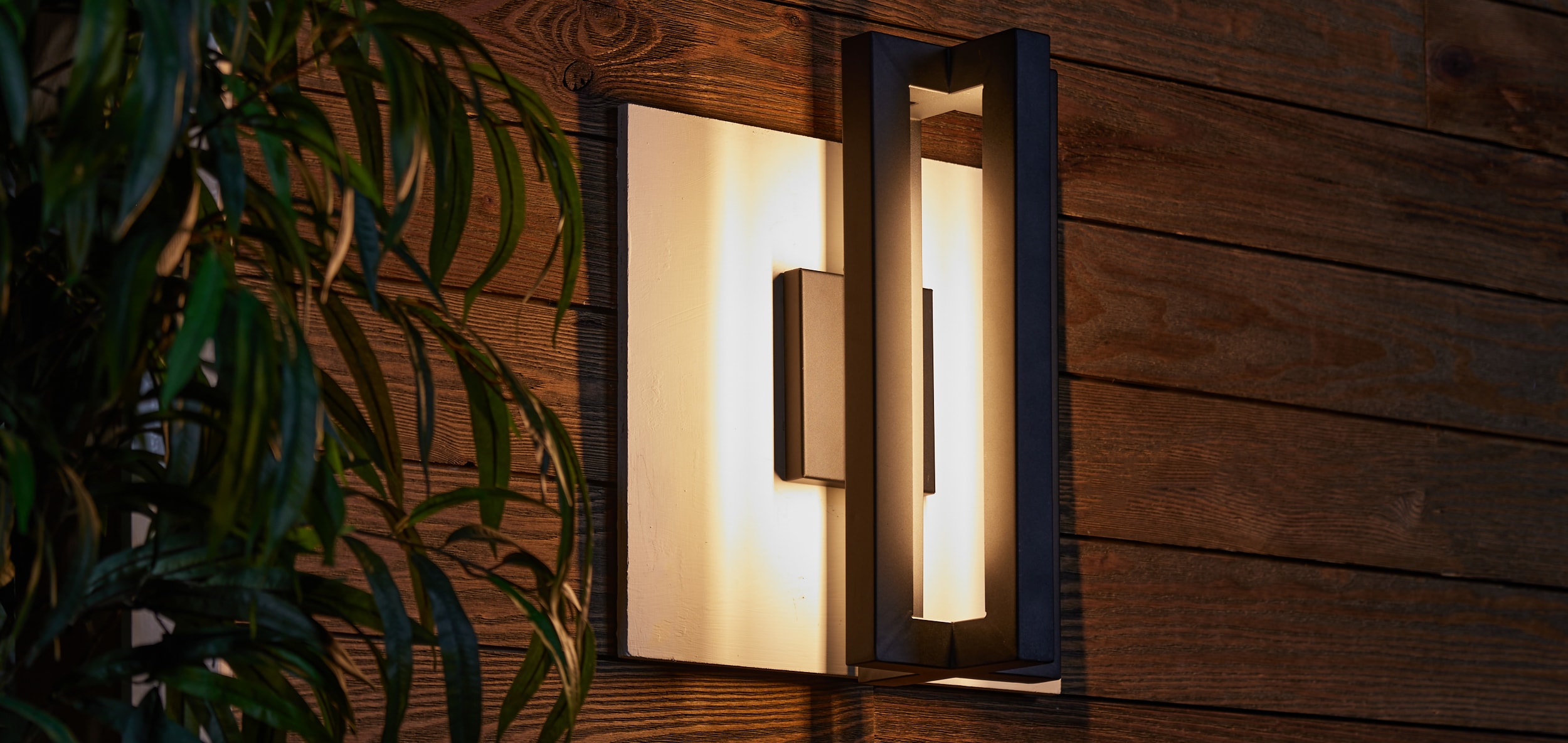 Modern Matte Black 18" LED Outdoor Wall Lantern
