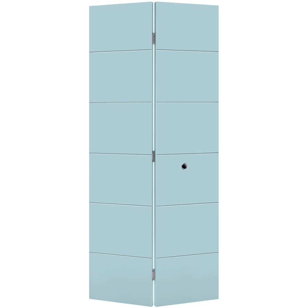 Masonite 1444816 Melrose 36-in x 80-in Sea Mist Flush Smooth Hollow core Prefinished Molded composite Closet Bifold Door ( Hardware Included )