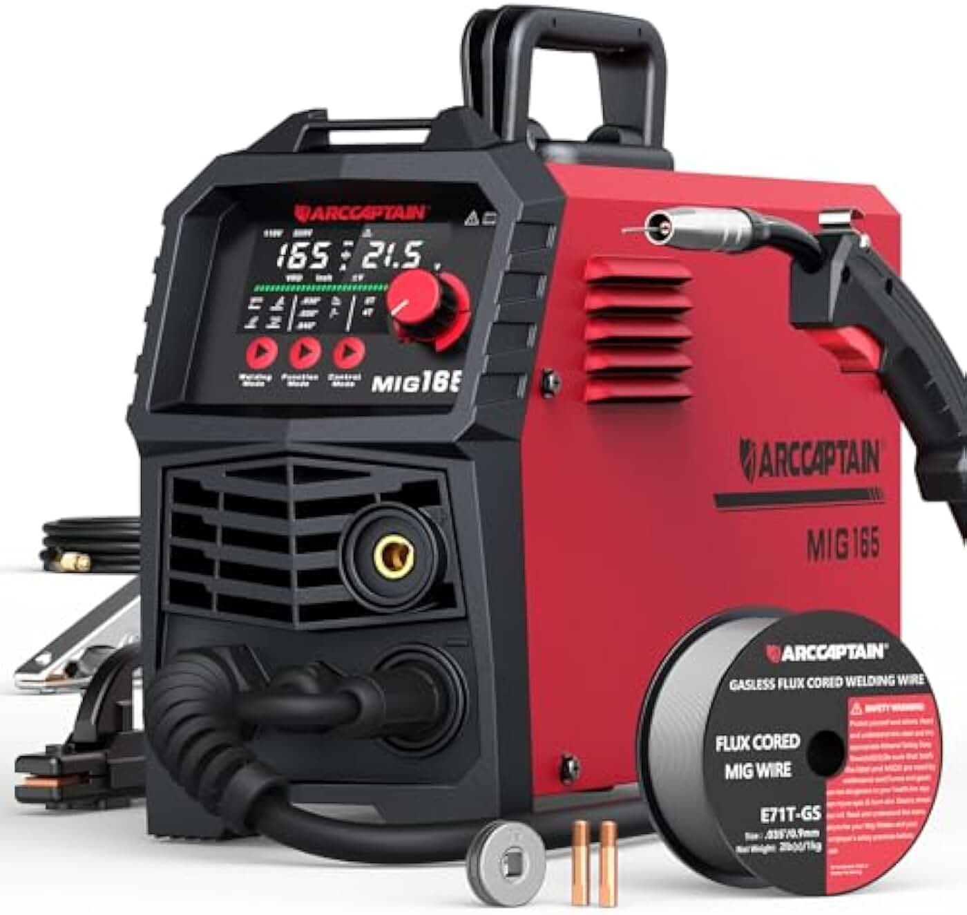 Arccaptain 165A MIG Welder 110V/220V Large LED Display 4 in 1 2T 4T #WED2G