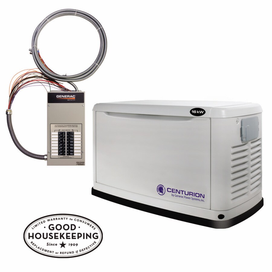 Centurion by Generac Power Systems 5895 16000-Watt (LP)/16000-Watt (NG) Standby Generator with Automatic Transfer Switch