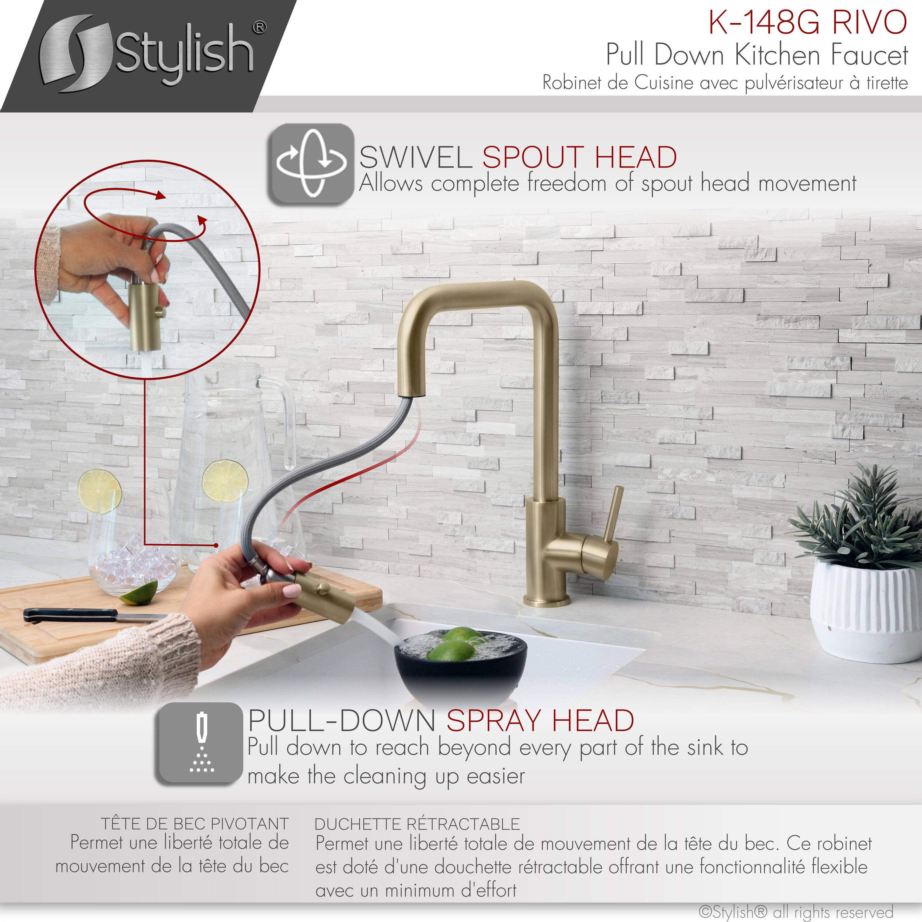 Stylish K-148G Kitchen-Faucets - View #11