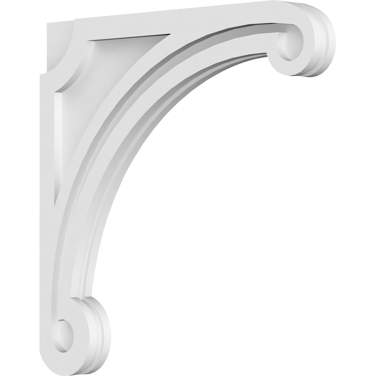 Ekena Millwork CORP01X22X22AH 1.875-in x 22-in x 22-in Arch Unfinished White PVC Paintable Corbel