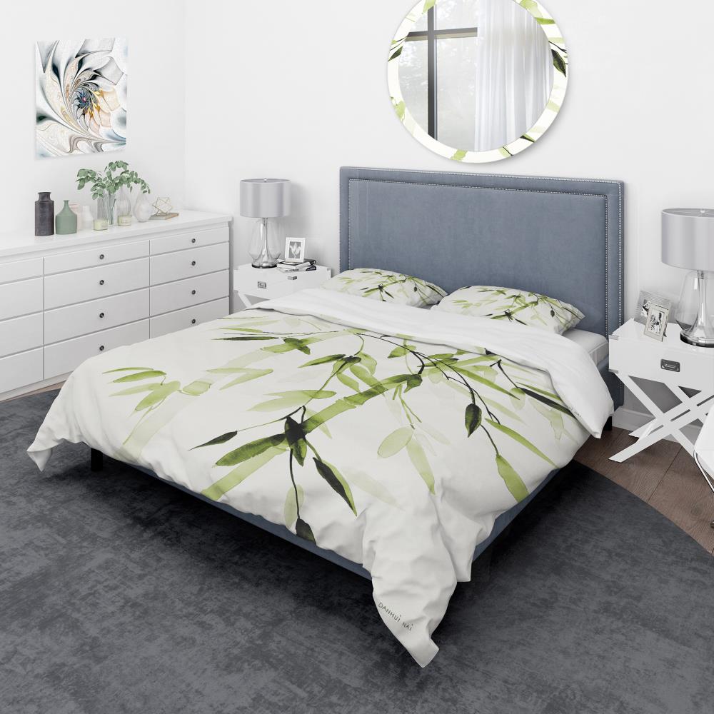Designart BED30569-K 3 -Piece Green King Duvet cover Set