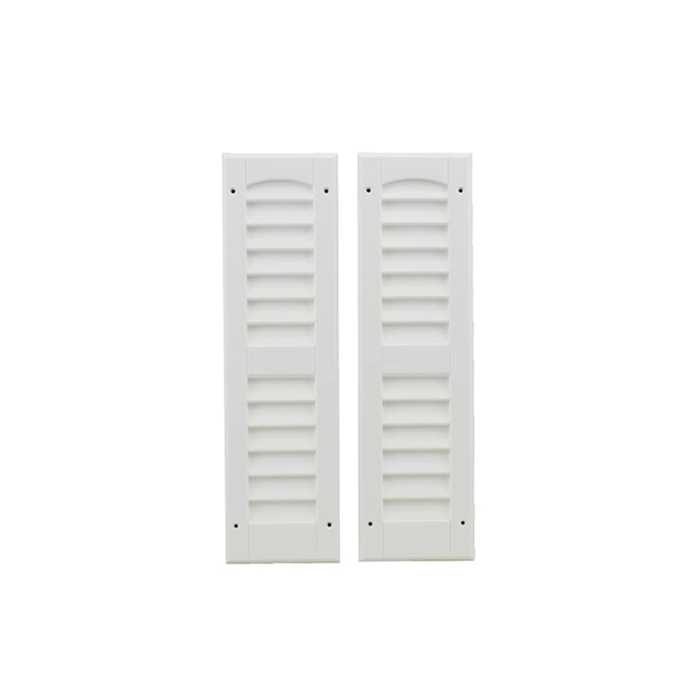 Shed Windows and More S621W Shutters 6 in x 21 in Vinyl Shutters for Shed Chicken Coop Shutters (White)