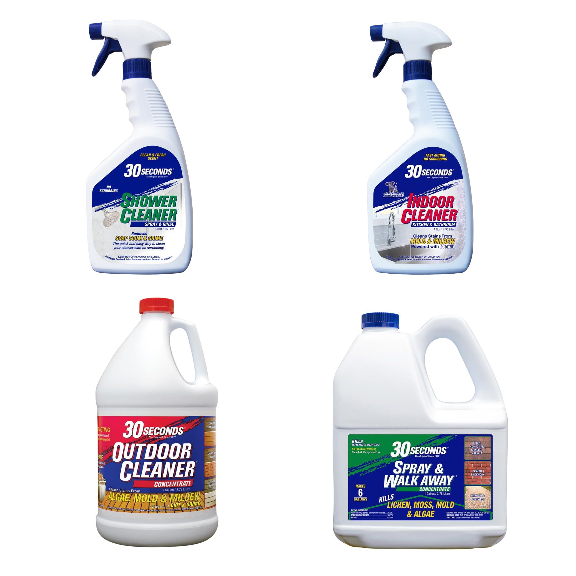 30 SECONDS Outdoor Cleaner for Stains from Algae, Mold and Mildew 1 Gallon
