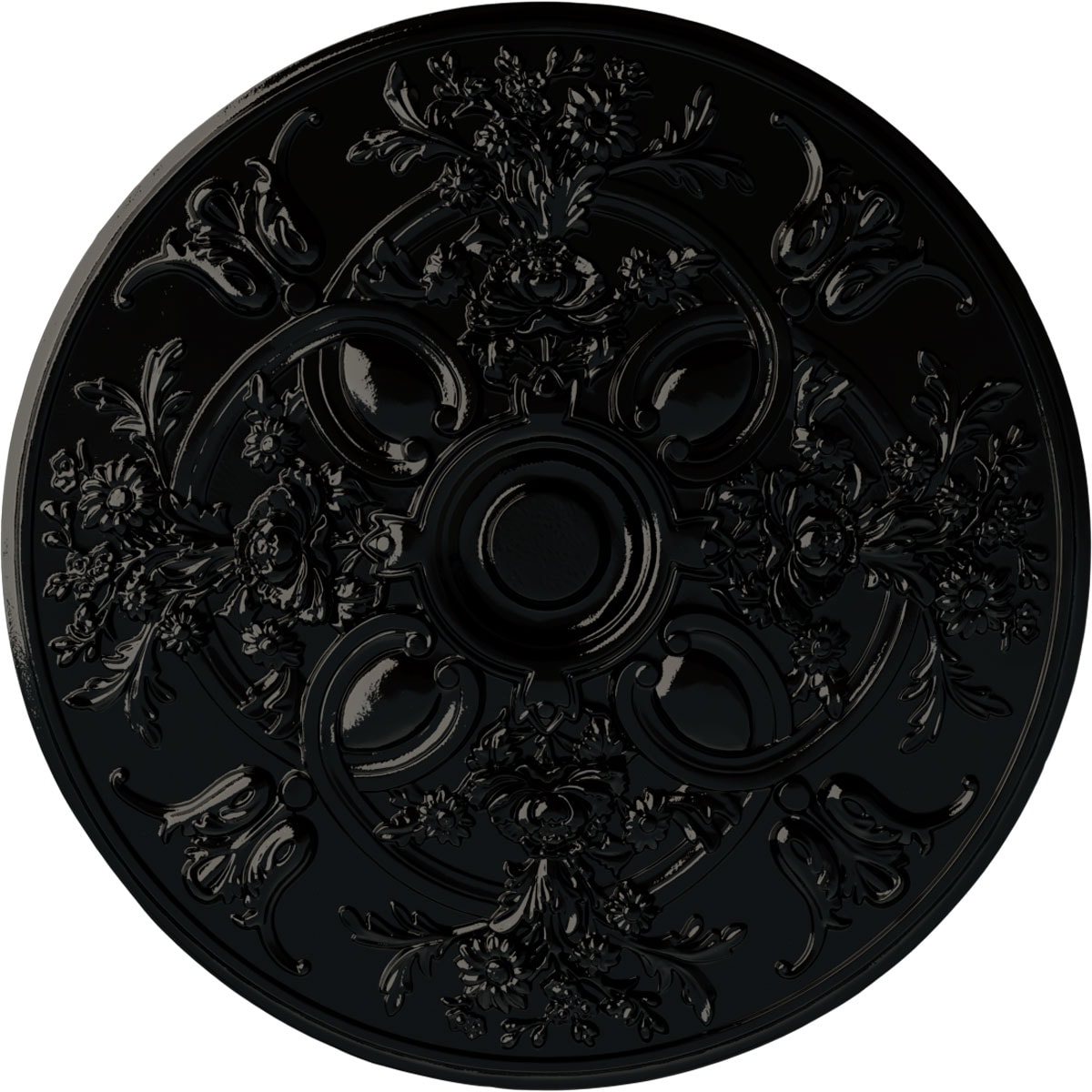 Ekena Millwork CM31BABPS Baile 31.25-in W x 31.25-in L Painted Black Pearl Polyurethane Whole Ceiling Medallion