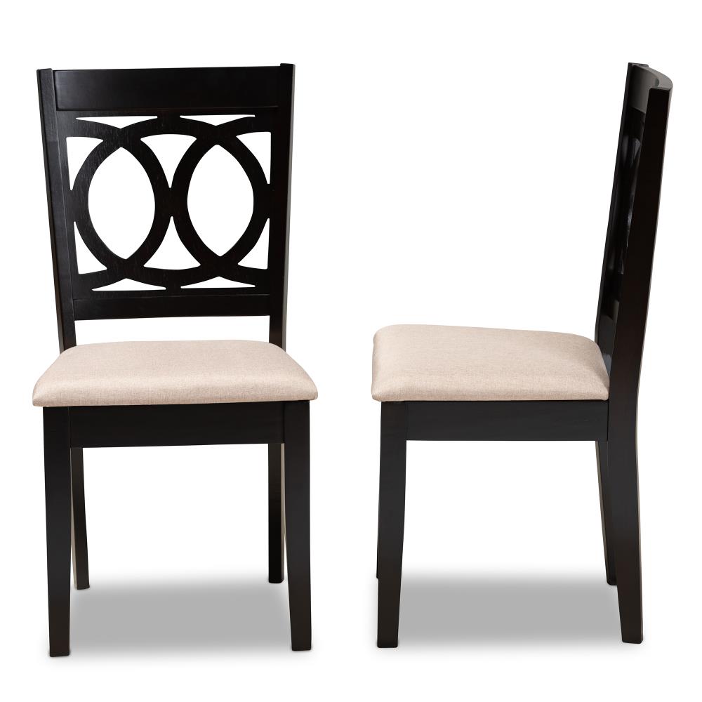 Espresso Brown and Chocolate Upholstered Wood Dining Chair Set