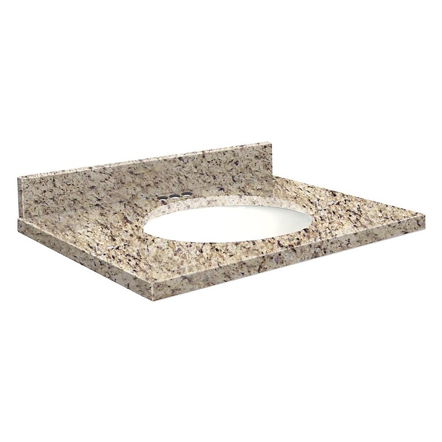 Transolid 49-in Giallo Ornamental Granite Single Sink Bathroom Vanity Top Transolid 49-in Giallo Ornamental Granite Single Sink Bathroom Vanity Top
