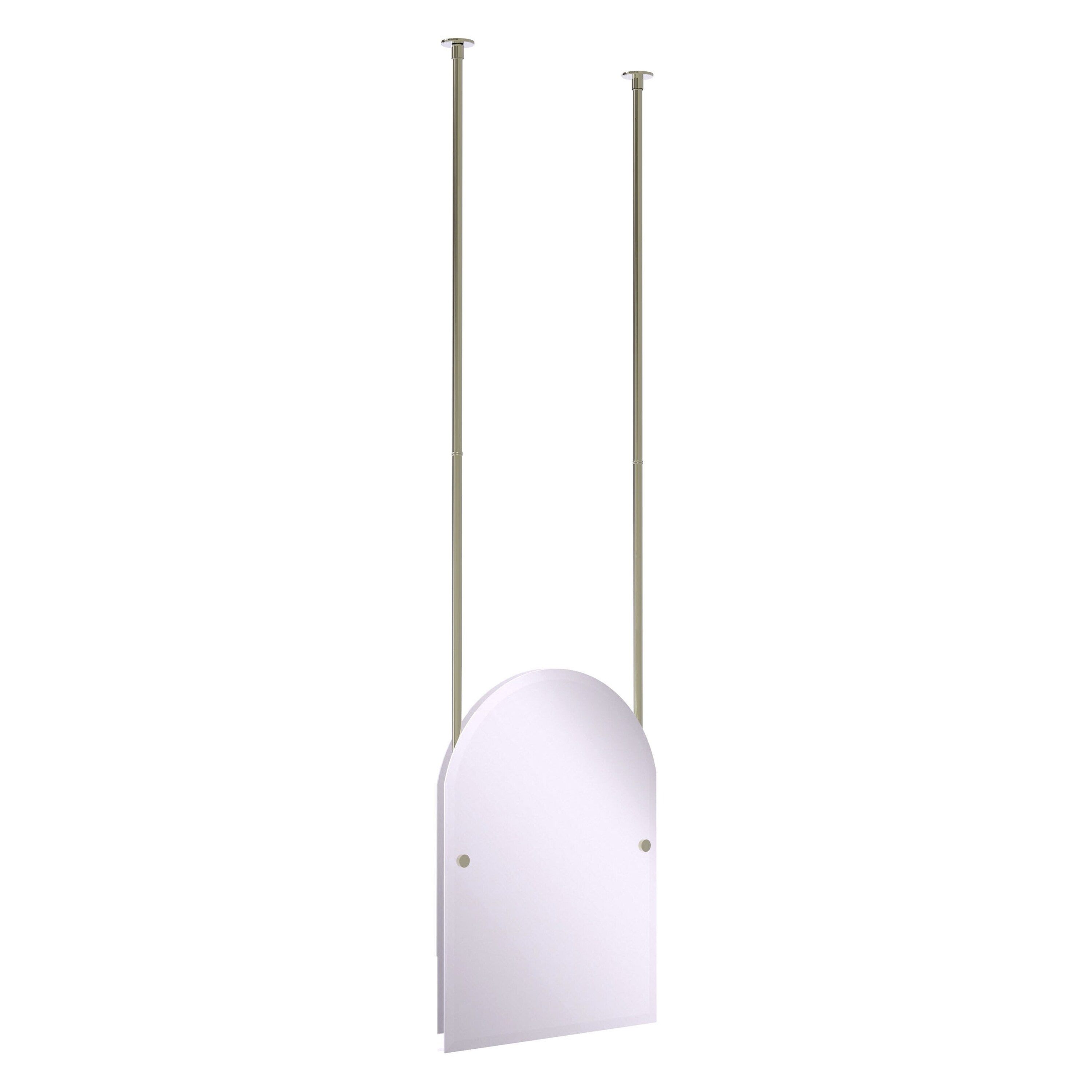 Allied Brass CH-94-PNI 21-Inches x 76.2-Inches Beveled Frameless Arch Bathroom Vanity Mirror ( Polished Nickel )