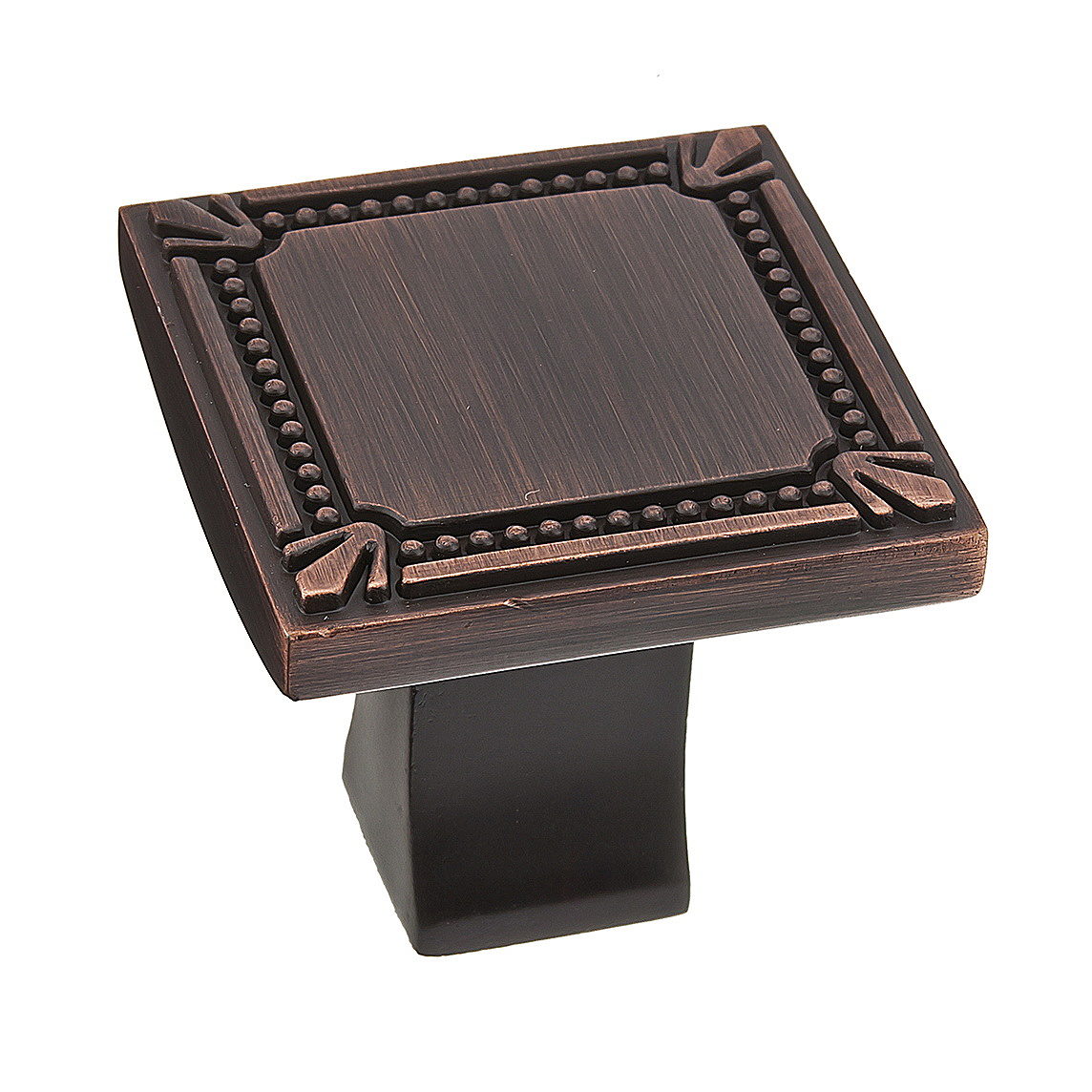 Richelieu BP78035BORB Brossard 1-3/8-in Brushed Oil-Rubbed Bronze Square Traditional Cabinet Knob