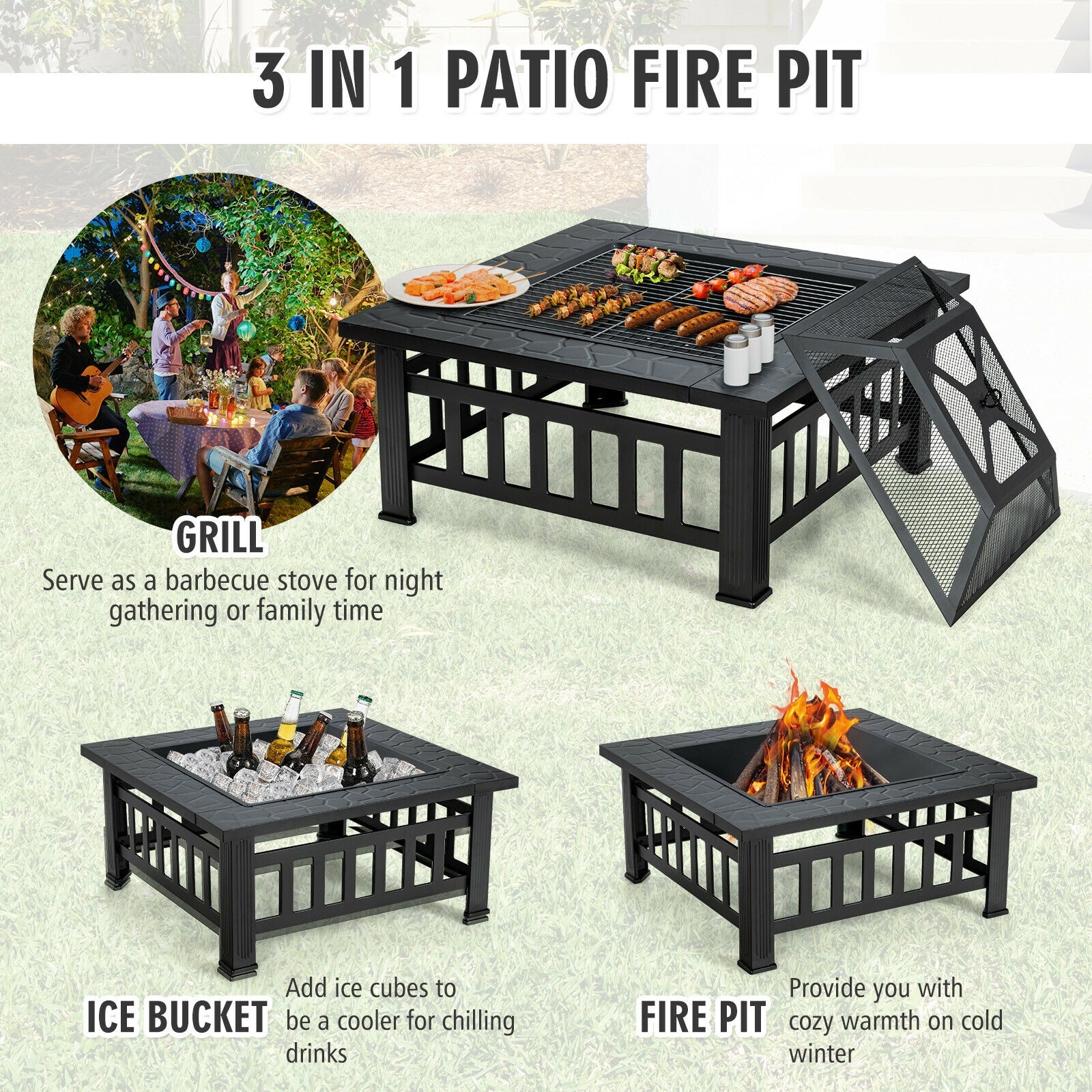 Forclover HYFC-0256 Outdoor-Woodburning-Firepits - View #9