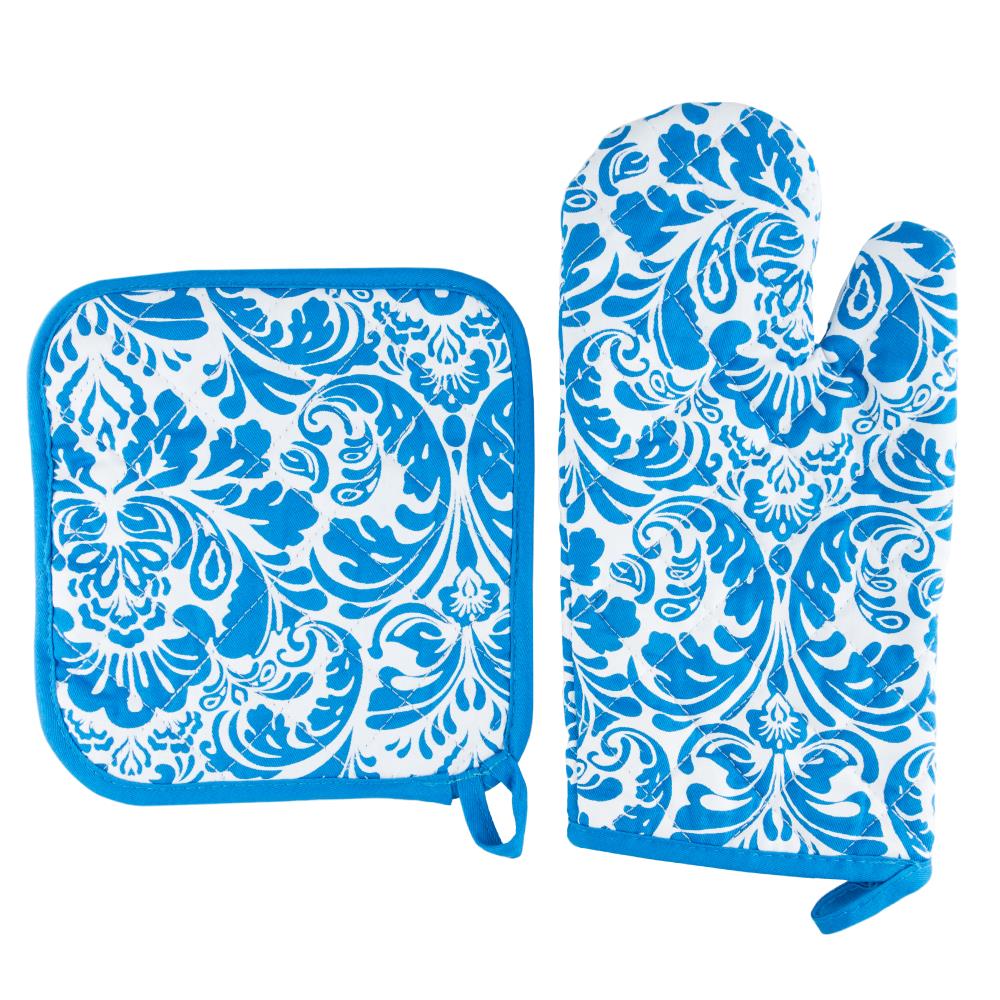 Hastings Home Pot Holder Set, 2 Piece Oversized Heat Resistant Quilted Cotton  Pot Holders By Hastings Home (Blue) - Durable, Easy Storage, Firm Grip in  the Kitchen Towels department at