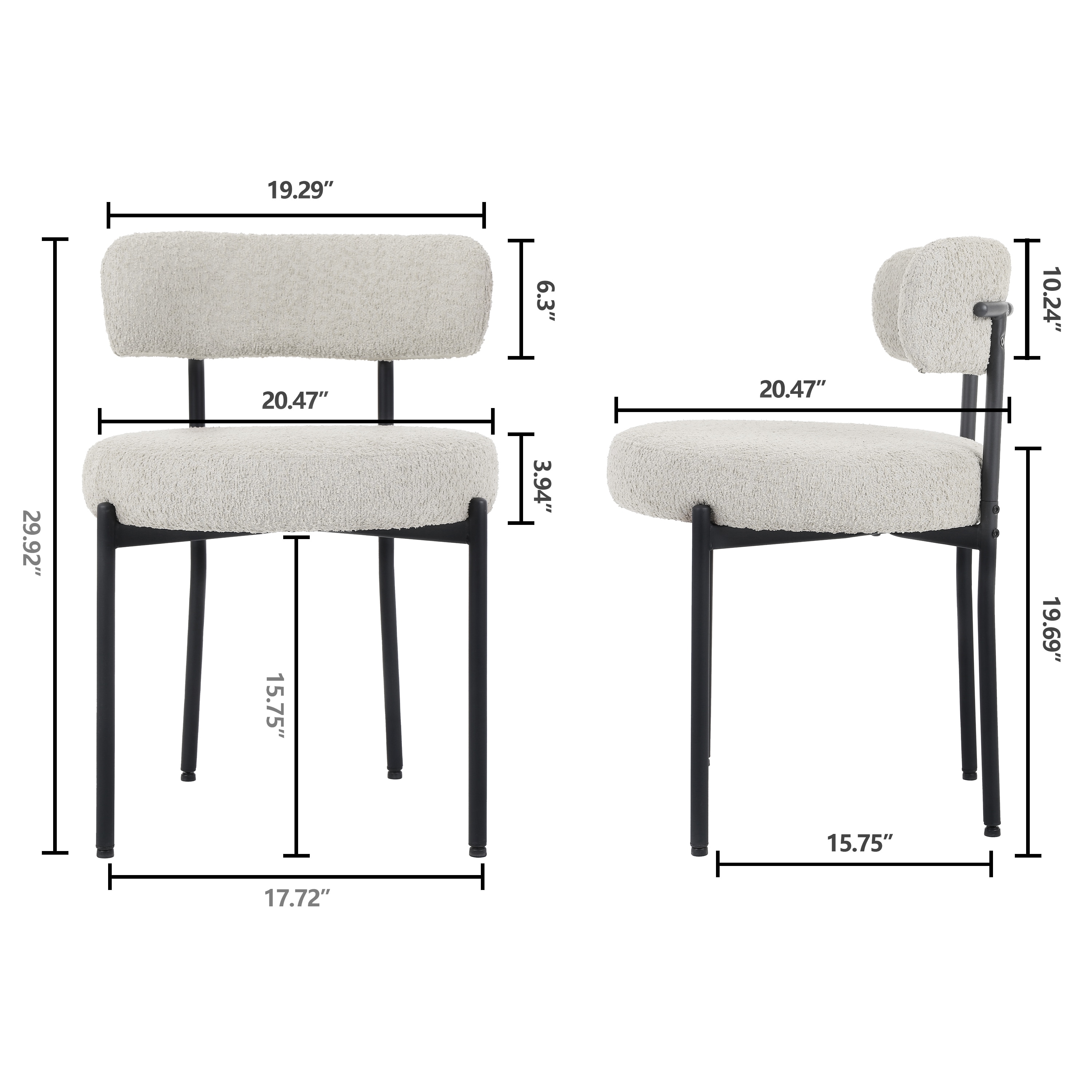 DYHOME SJ-RDC-GY-6 Dining-Chairs - View #7