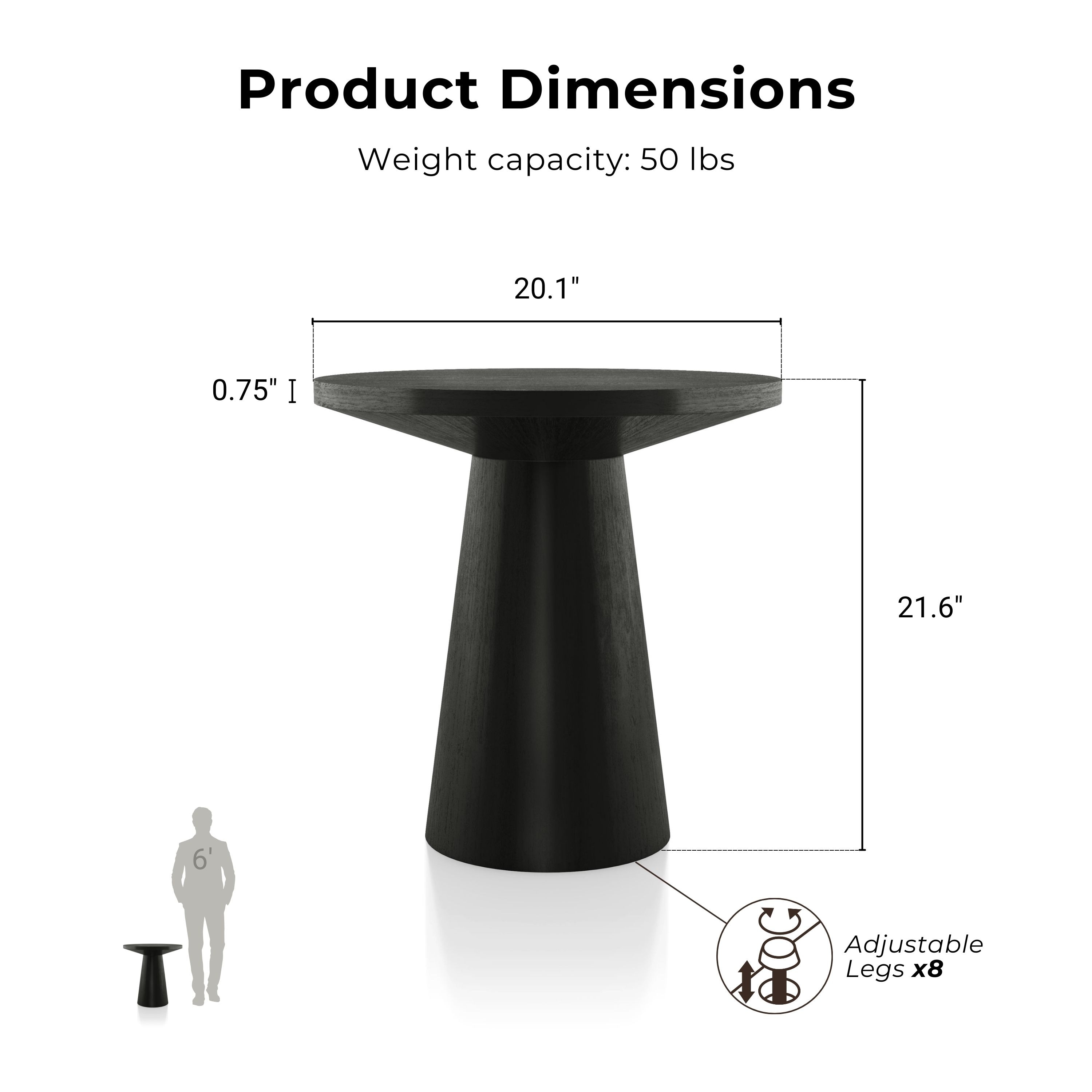Furniture of America IDF-4222BK-E End-Tables - View #3