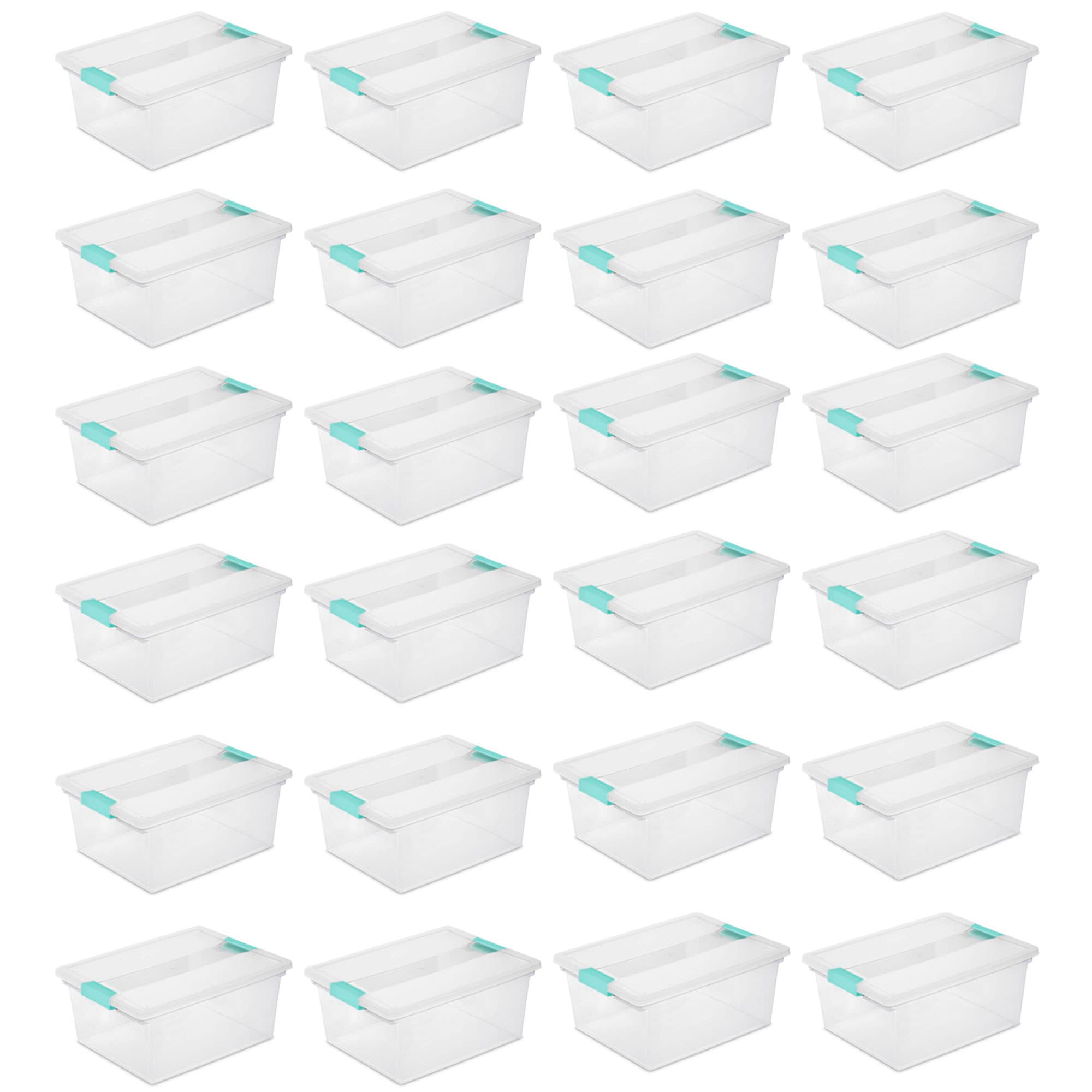 Sterilite Corporation 18-Pack Large 7-Gallons (28-Quart) Clear Weatherproof  Tote with Latching Lid in the Plastic Storage Containers department at