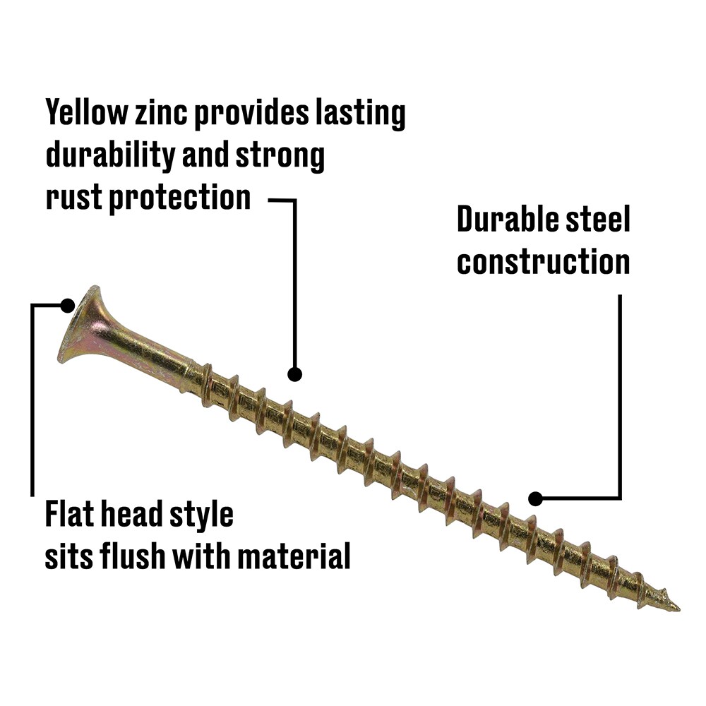 Fas-n-Tite #8 x 3-in Yellow Zinc Interior Assorted Wood Screws (465-Per ...