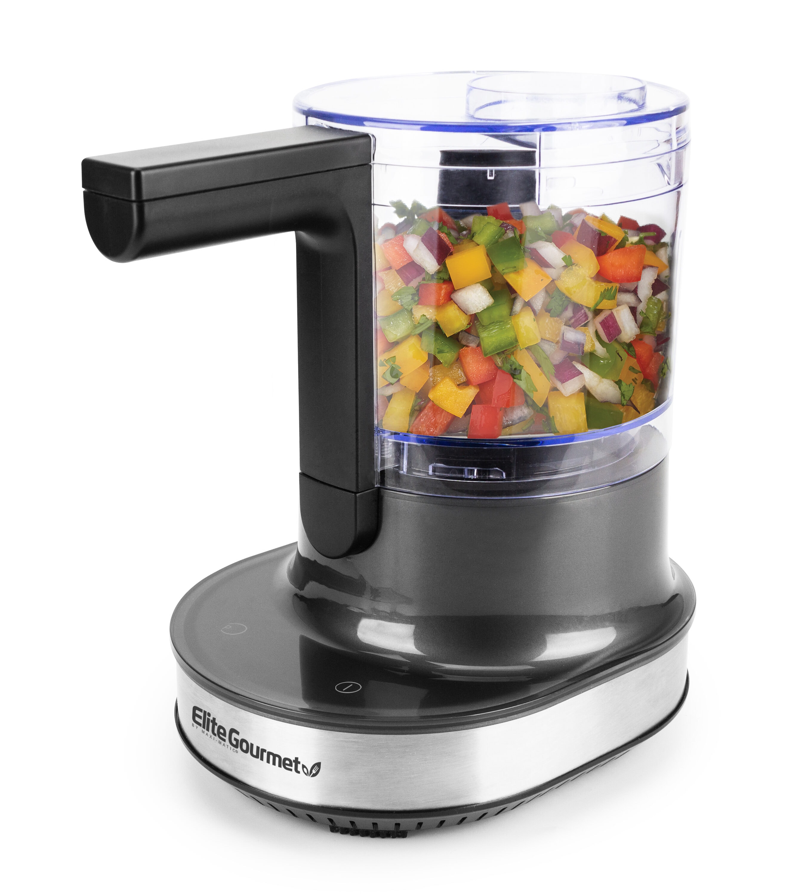 Elite Gourmet Hover Chop 4-Cup Touch Screen Food Chopper, Black