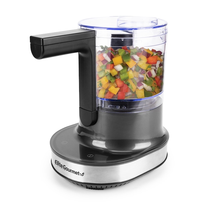 Elite Gourmet Hover Chop 4-Cup Touch Screen Food Chopper, Black