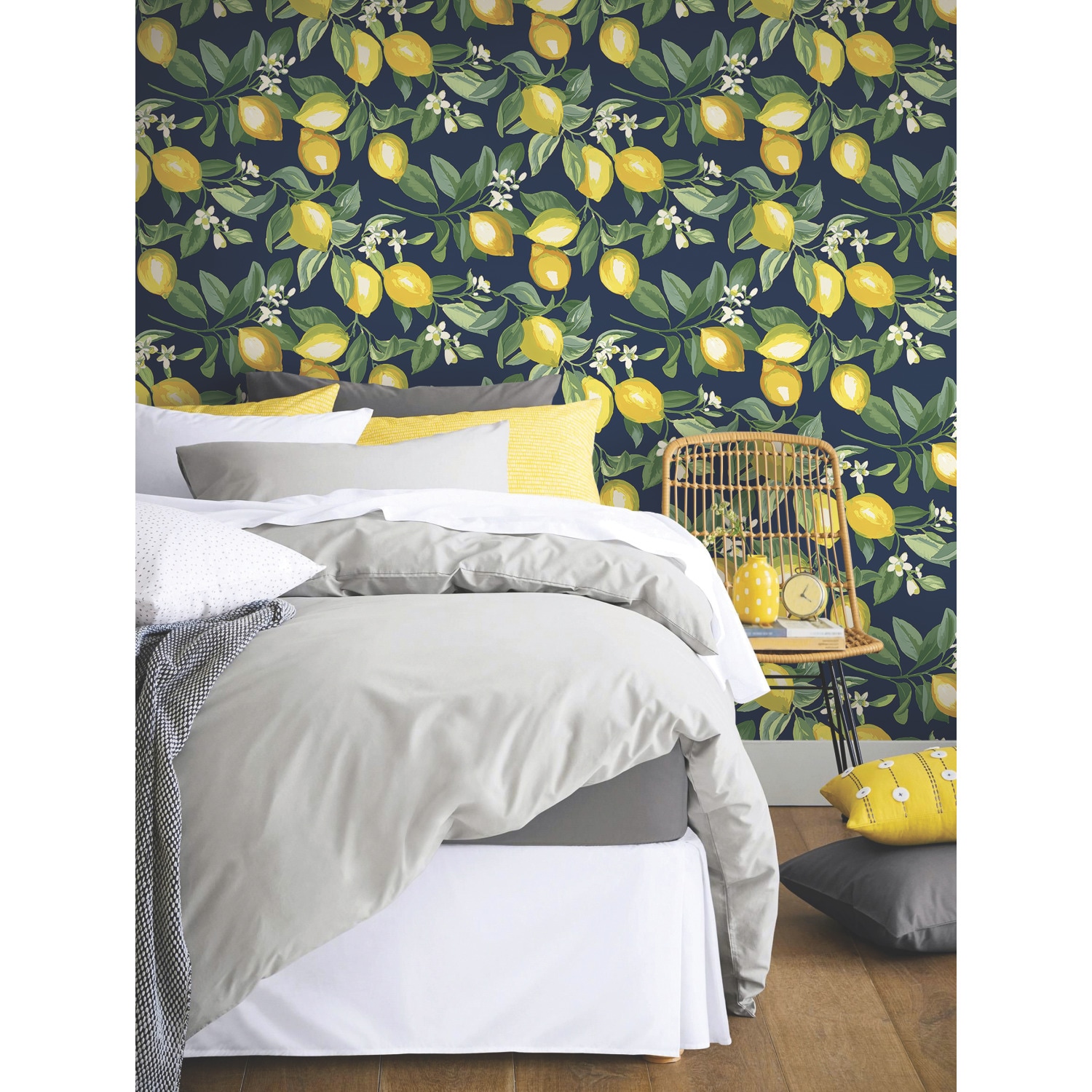 RoomMates RMK11657WP 28.18-Sq. Feet Navy Vinyl Novelty Self-adhesive Peel and Stick Wallpaper