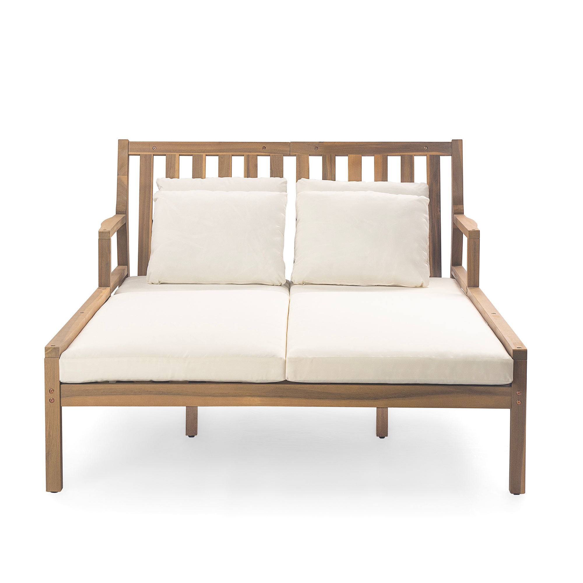 Bybafun YA3300160 Outdoor Daybed with Off-white Cushions and Acacia Frame