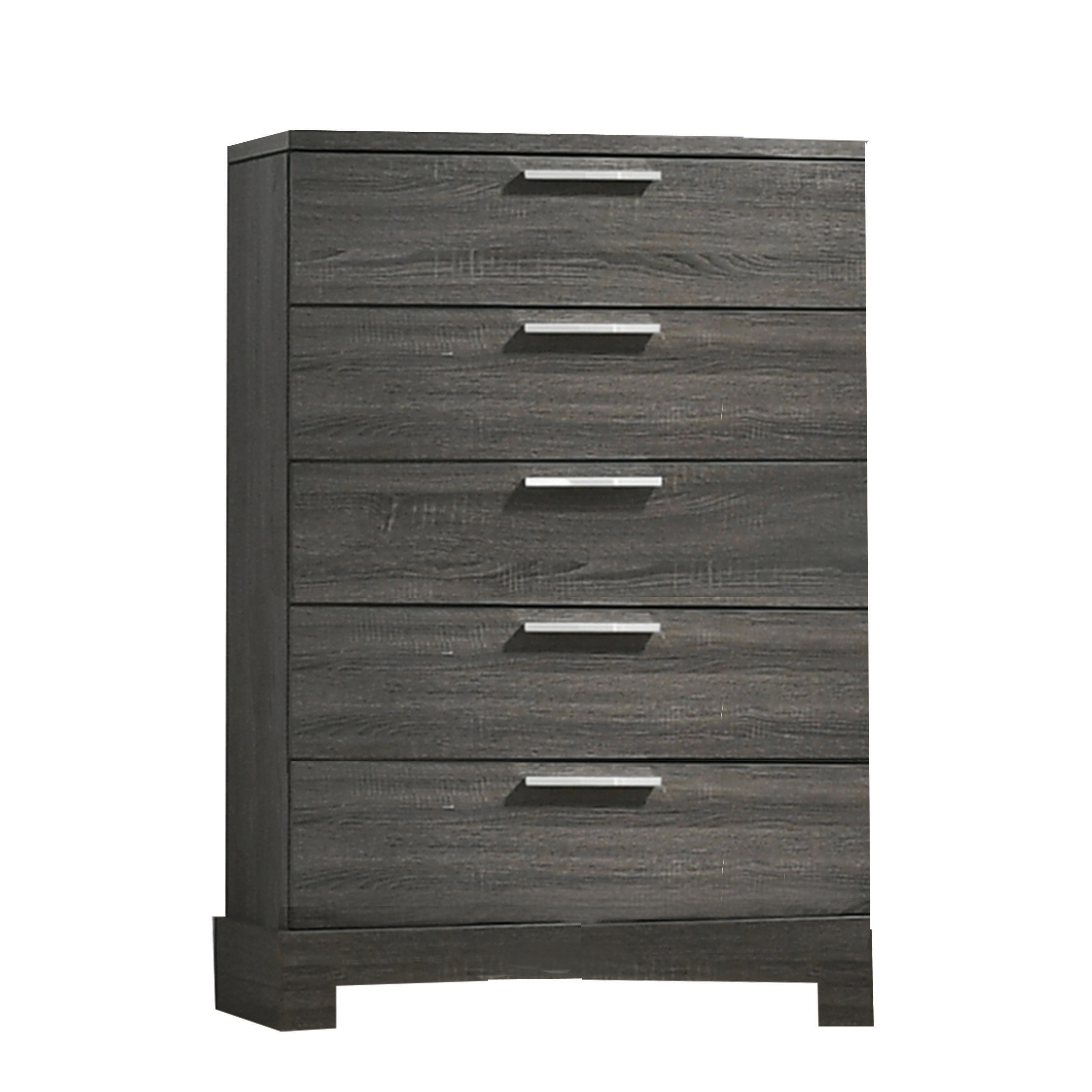 Benzara BM205623 Gray 5-Drawer Accent Chest