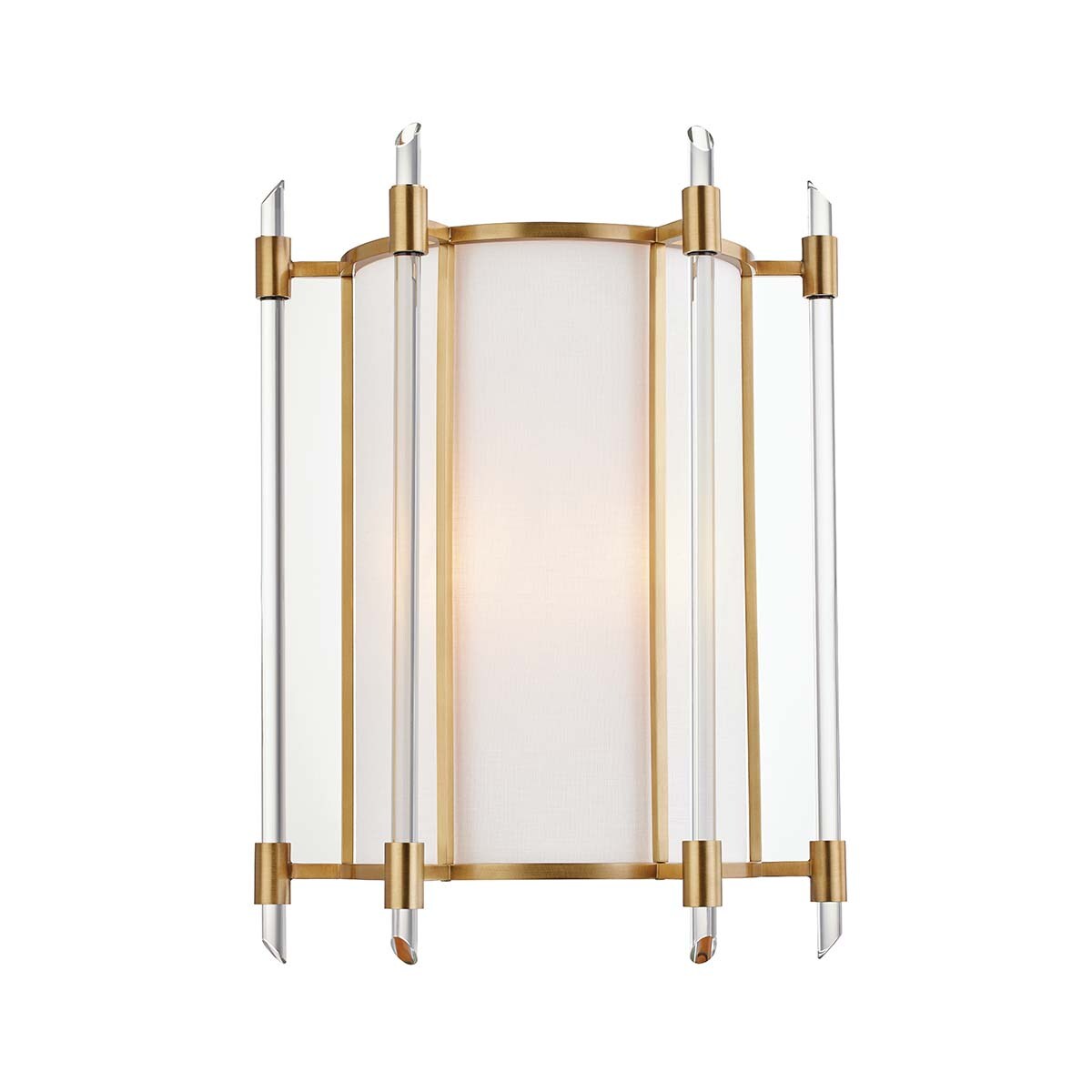 Fifth And Main Minetta 11 in W 2 Light Aged Brass Glam Wall Sconce In 