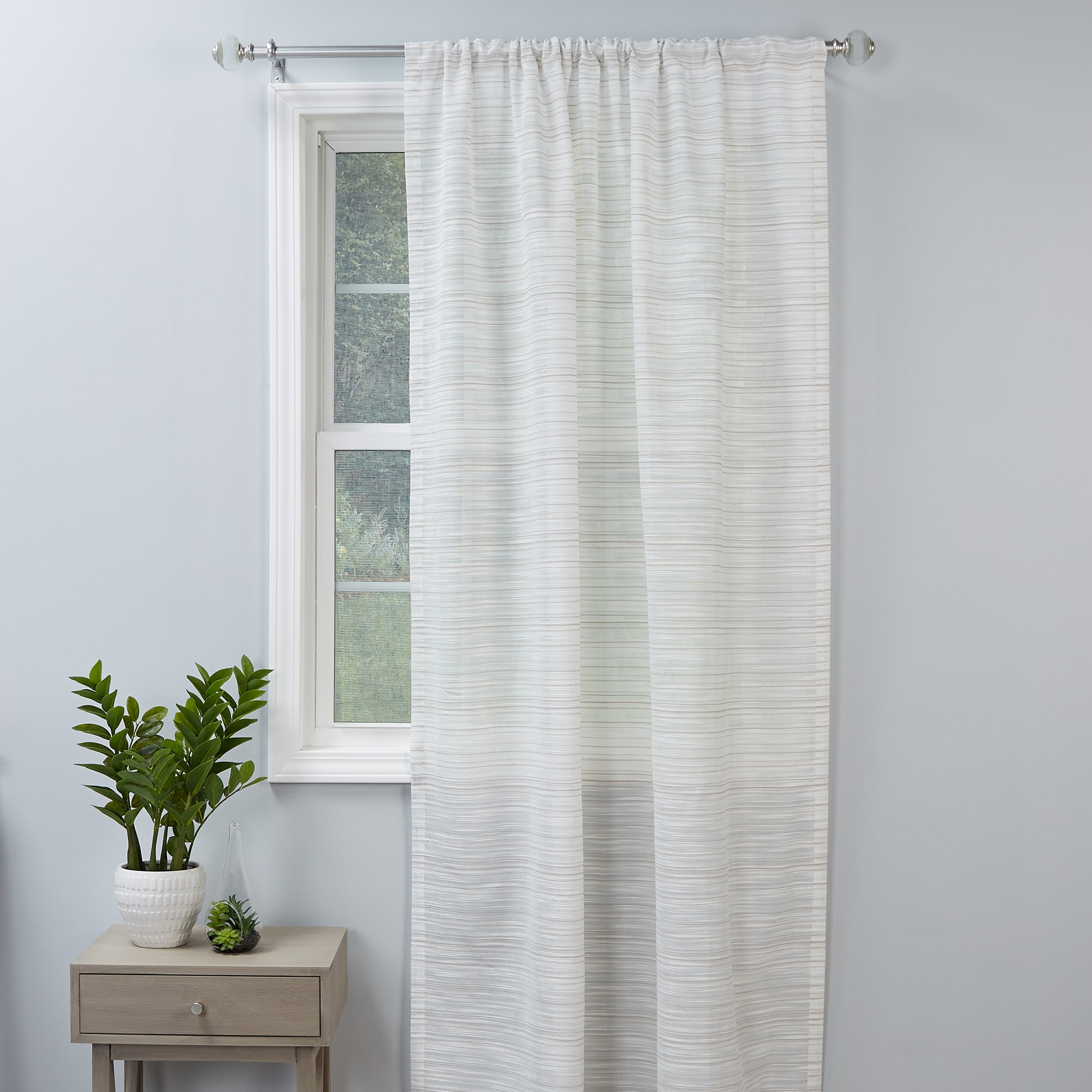 Rod at department the Curtains in & Light Filtering allen + Drapes Single Taupe roth Curtain 84-in Panel Pocket