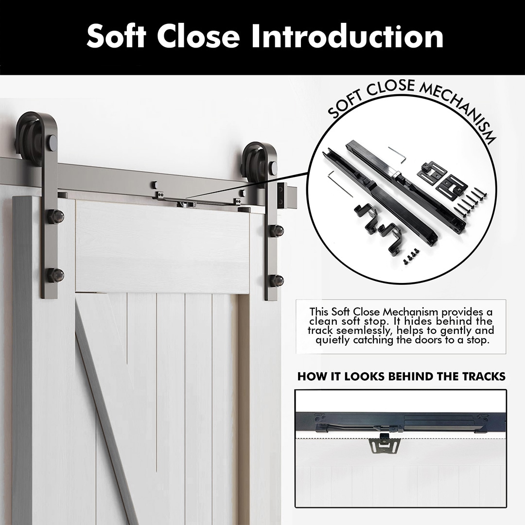 HOMACER YT2TGH156C-3880F-WH Barn-Doors - View #5