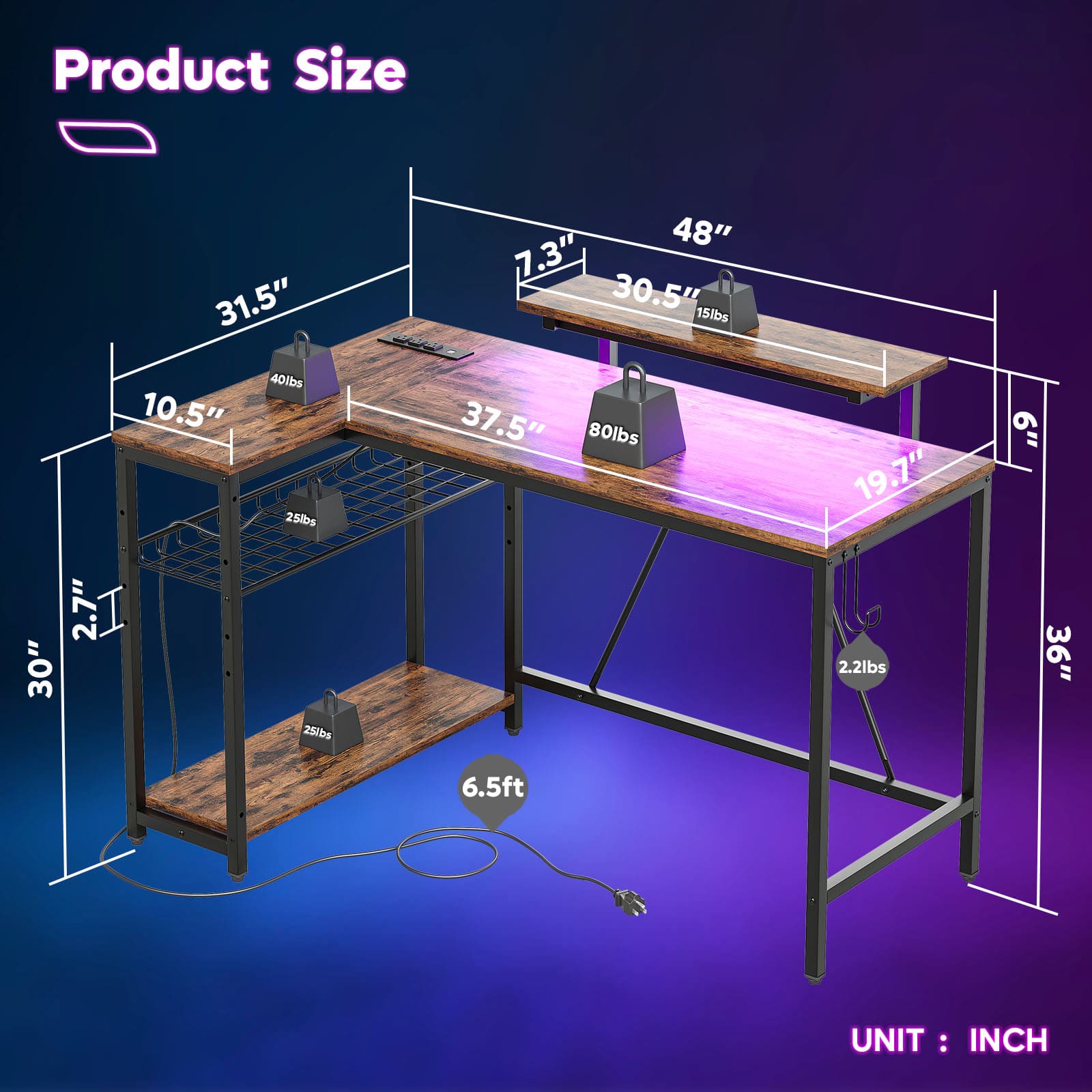 Bestier LOW-H100612AUS-RST desks - View #6