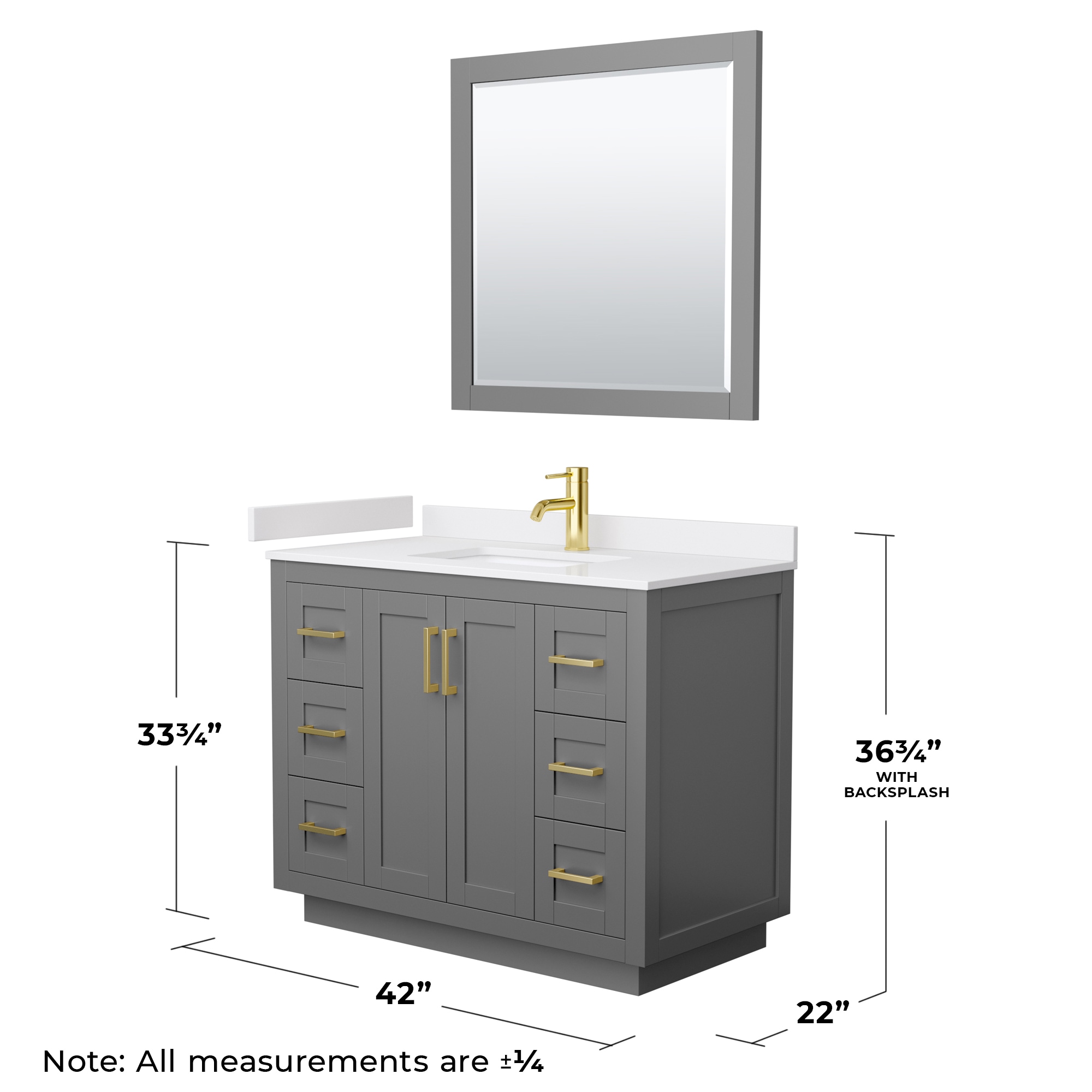Wyndham Collection WCF292942SGGWCUNSM34 Bath-Vanity-Combo - View #6