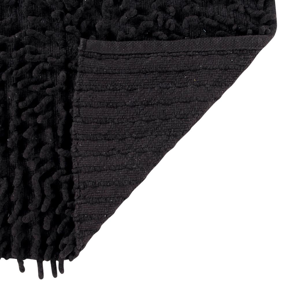 Better Trends Loopy Chenille Bath Rug 24-in x 24-in Black Cotton Bath Rug  in the Bathroom Rugs & Mats department at