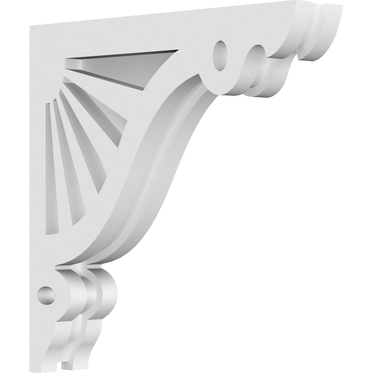 Ekena Millwork CORP01X10X10MA 1.875-in x 10-in x 10-in Marshall Unfinished White PVC Paintable Corbel
