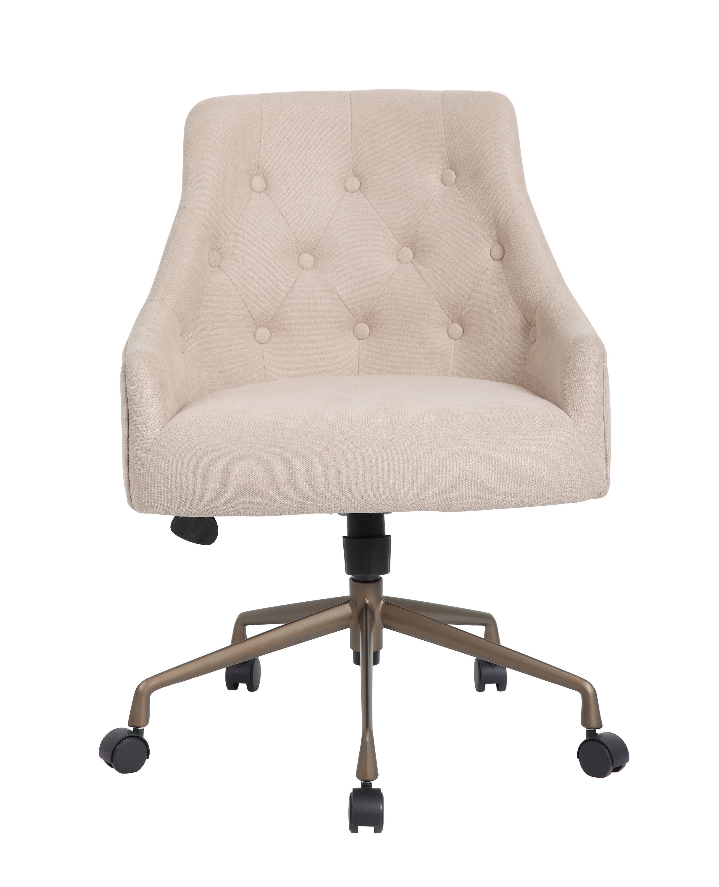 Boss Office Products Beige Contemporary Ergonomic Adjustable Height Swivel  Upholstered Task Chair in the Office Chairs department at 
