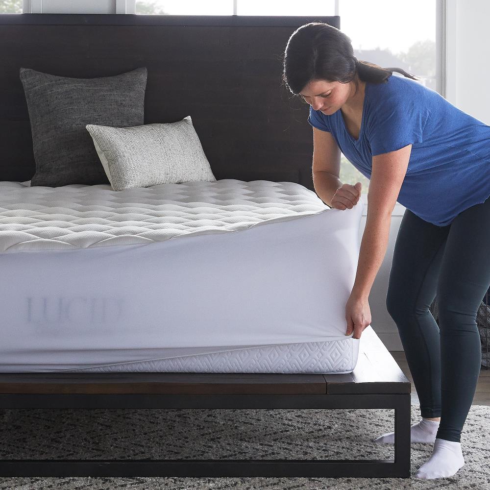 LUCID Comfort Collection Polyester King Mattress Cover in the Mattress ...