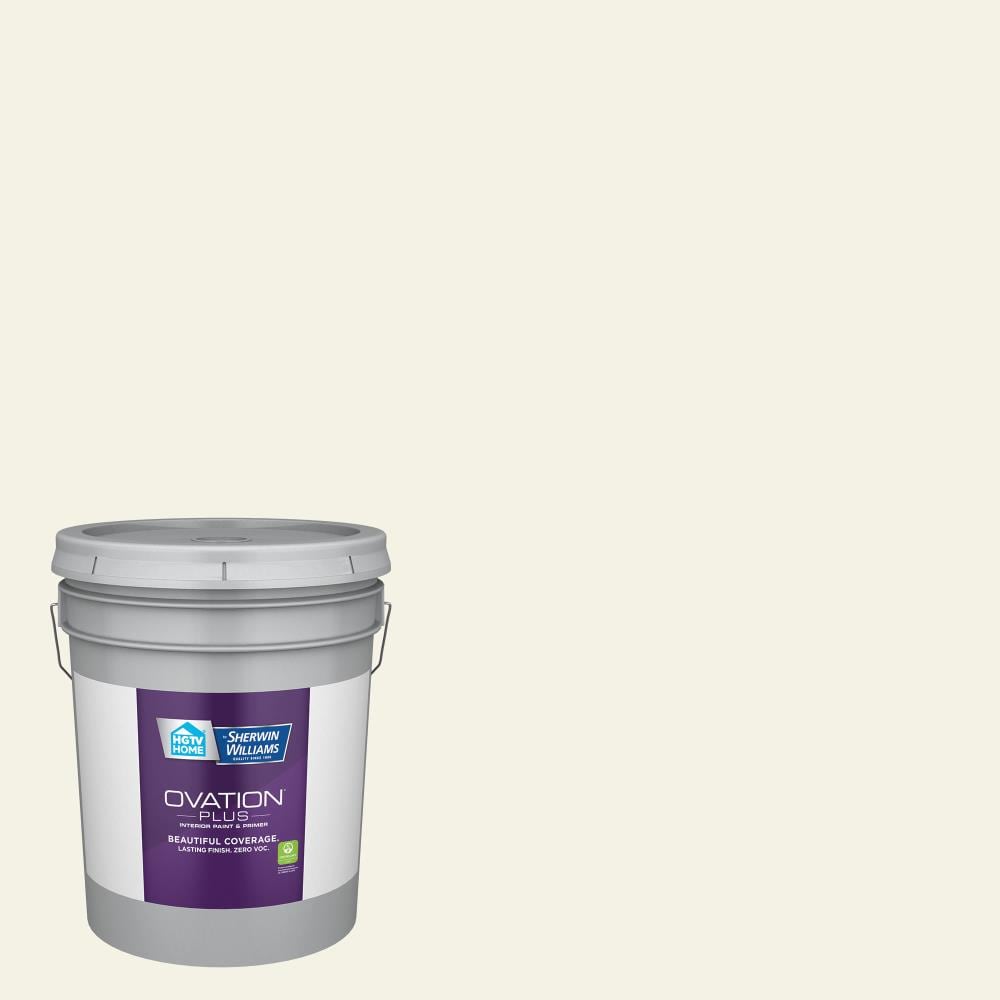 HGTV HOME by Sherwin-Williams 7003-23-2557223 Ovation Plus Flat Lemon Edge 7003-23 Latex Interior Paint Paint + Primer ( 5-gallon )