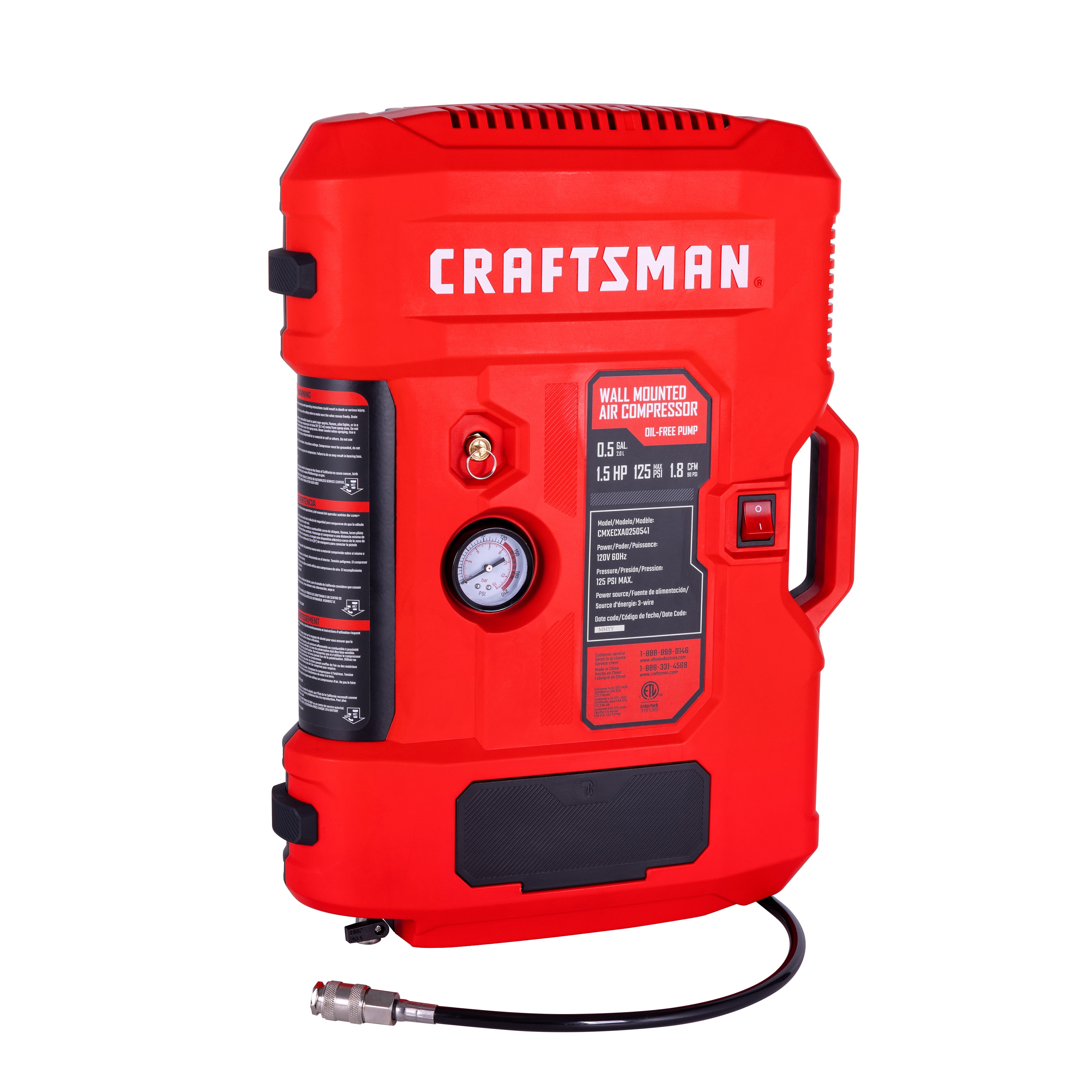 CRAFTSMAN Wall- Mount Built-In Hose Reel in the Air Compressors ...