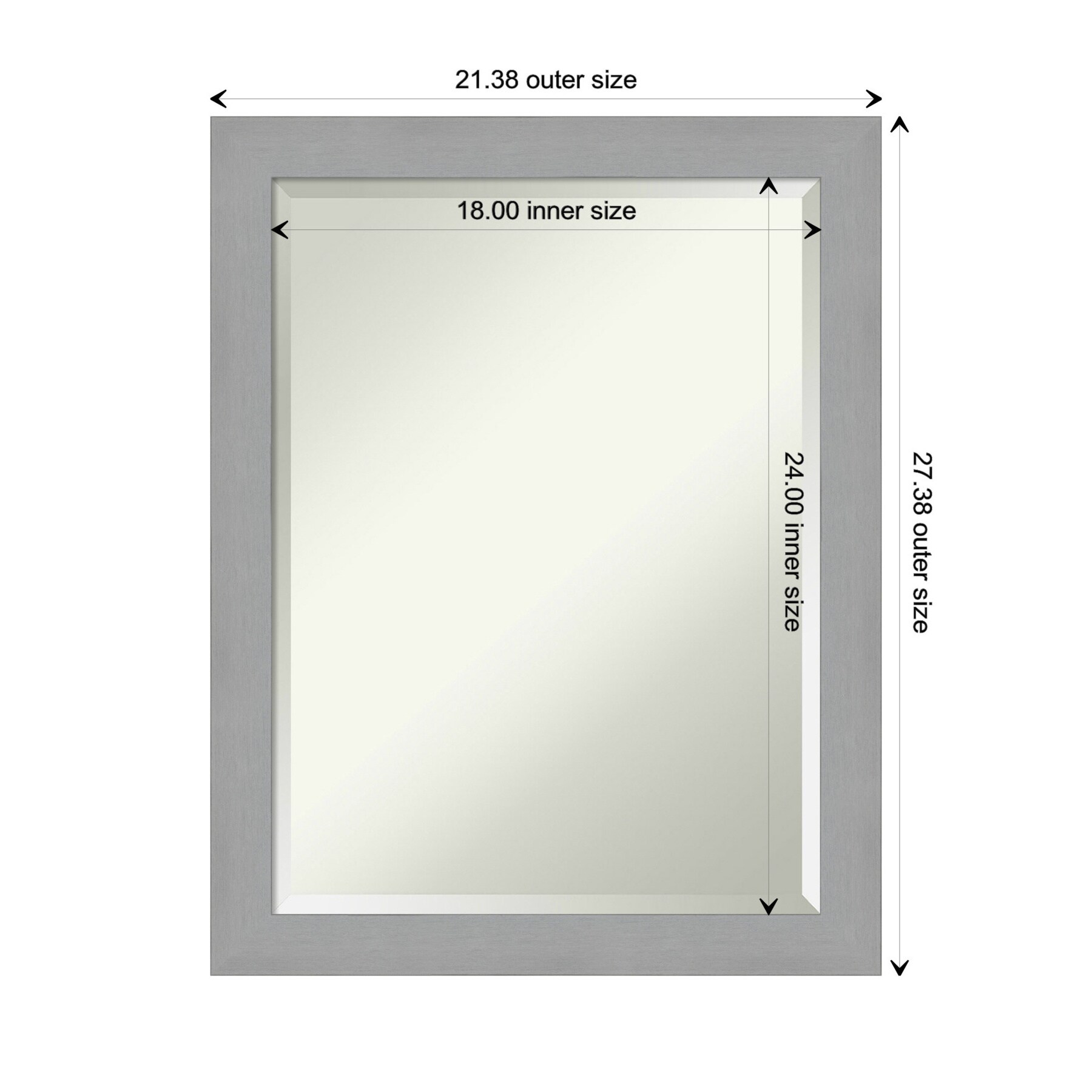 Amanti Art Brushed Nickel 21.38-in W x 27.38-in H Brushed Silver Framed ...