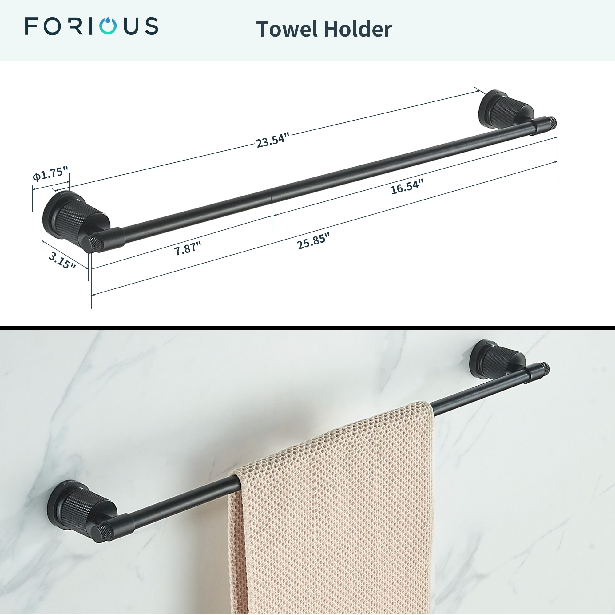 FORIOUS LL19011B4C Decorative-Bath-Hardware-Kits - View #11